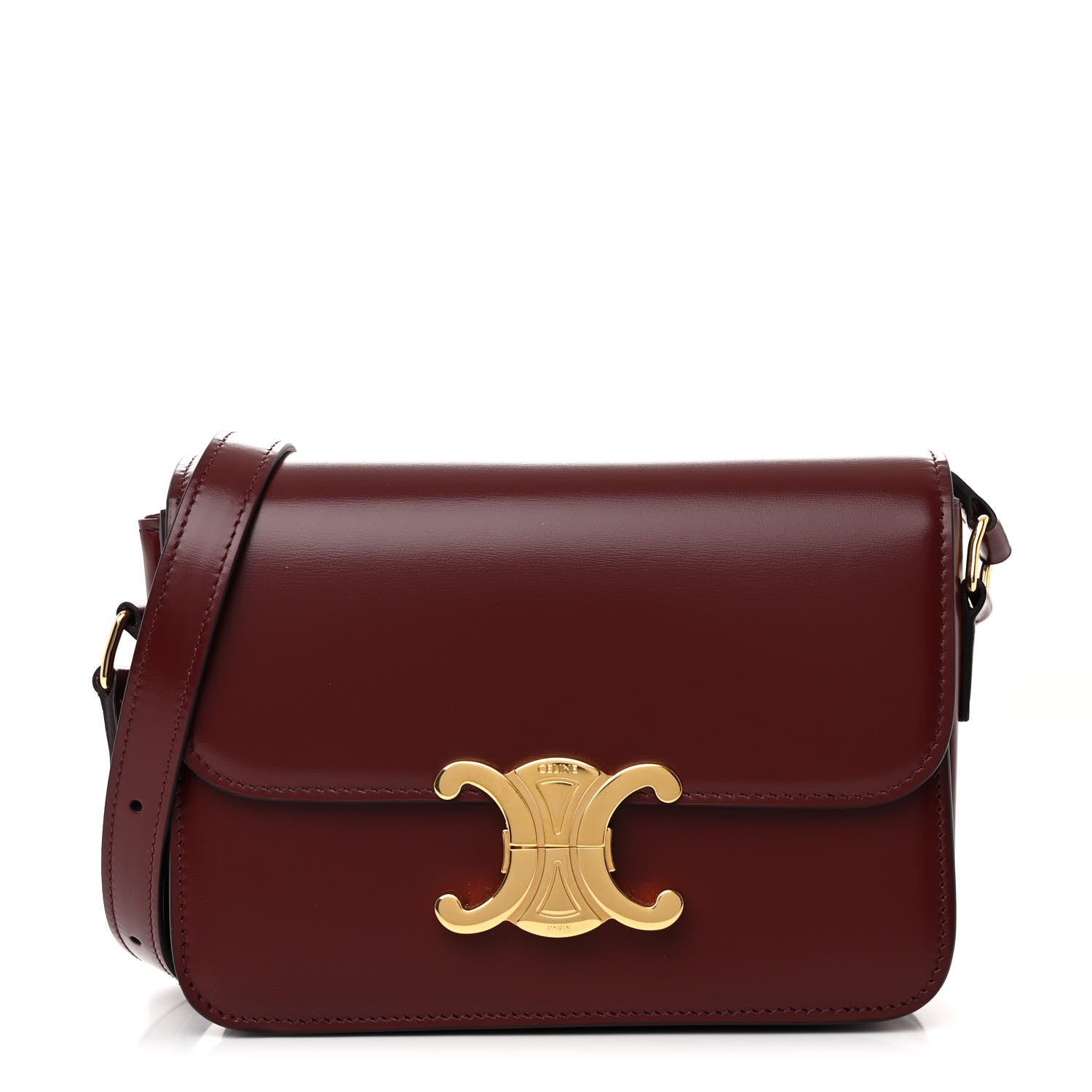 Celine Shiny Calfskin Teen Triomphe Light Burgundy 1 of 15