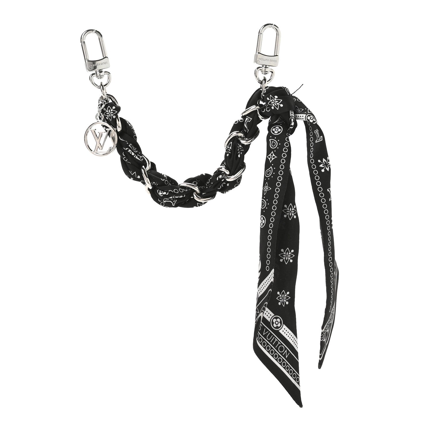 Louis Vuitton Monogram LV Bandana Bag Charm Black 1743519