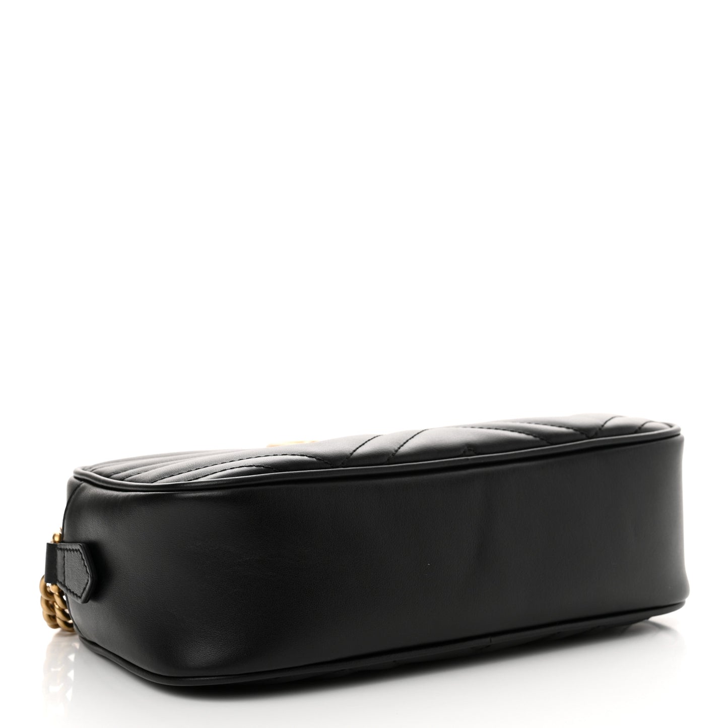 Calfskin Matelasse Small GG Marmont Chain Shoulder Bag Black