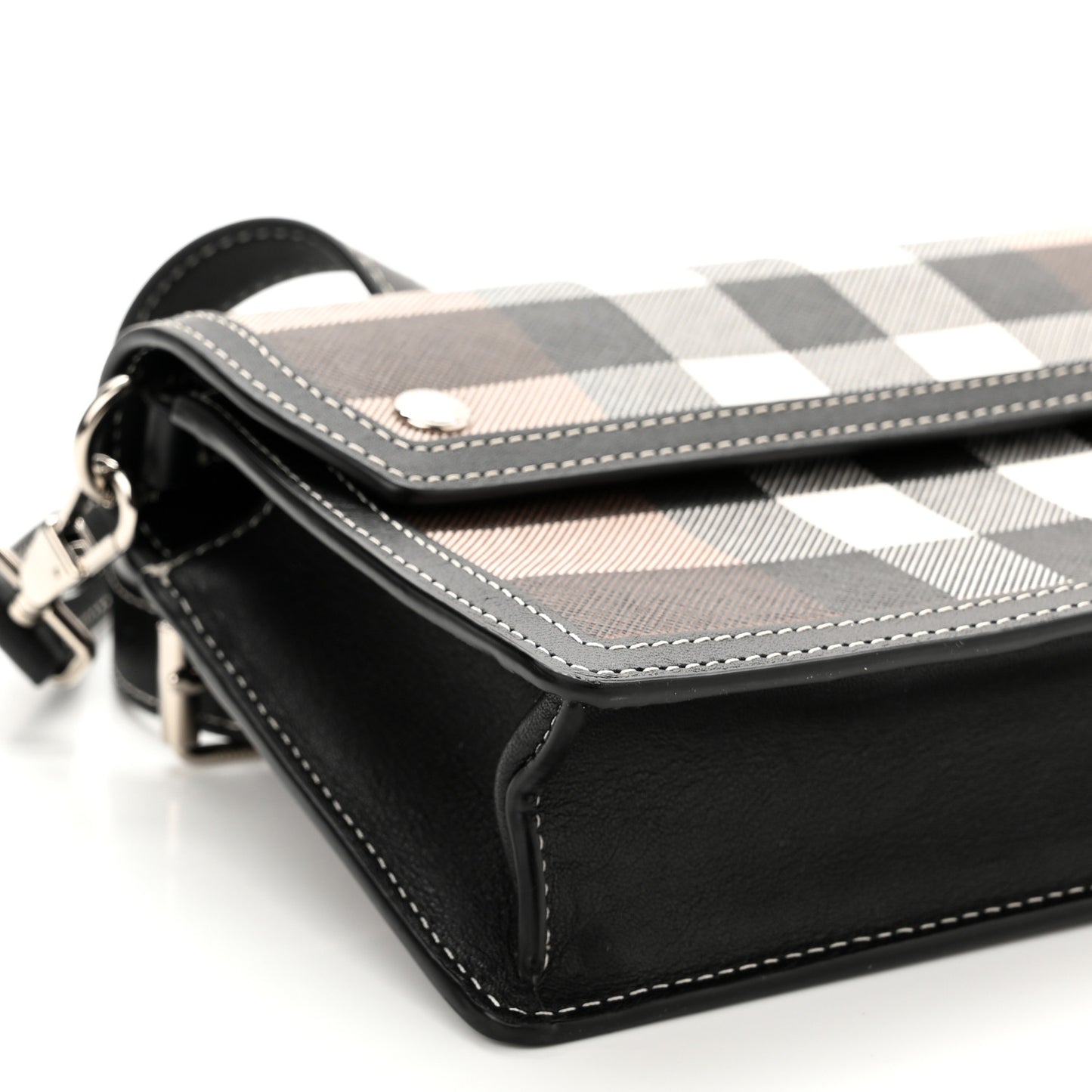 E-Canvas Giant Check Oscar Crossbody Dark Birch