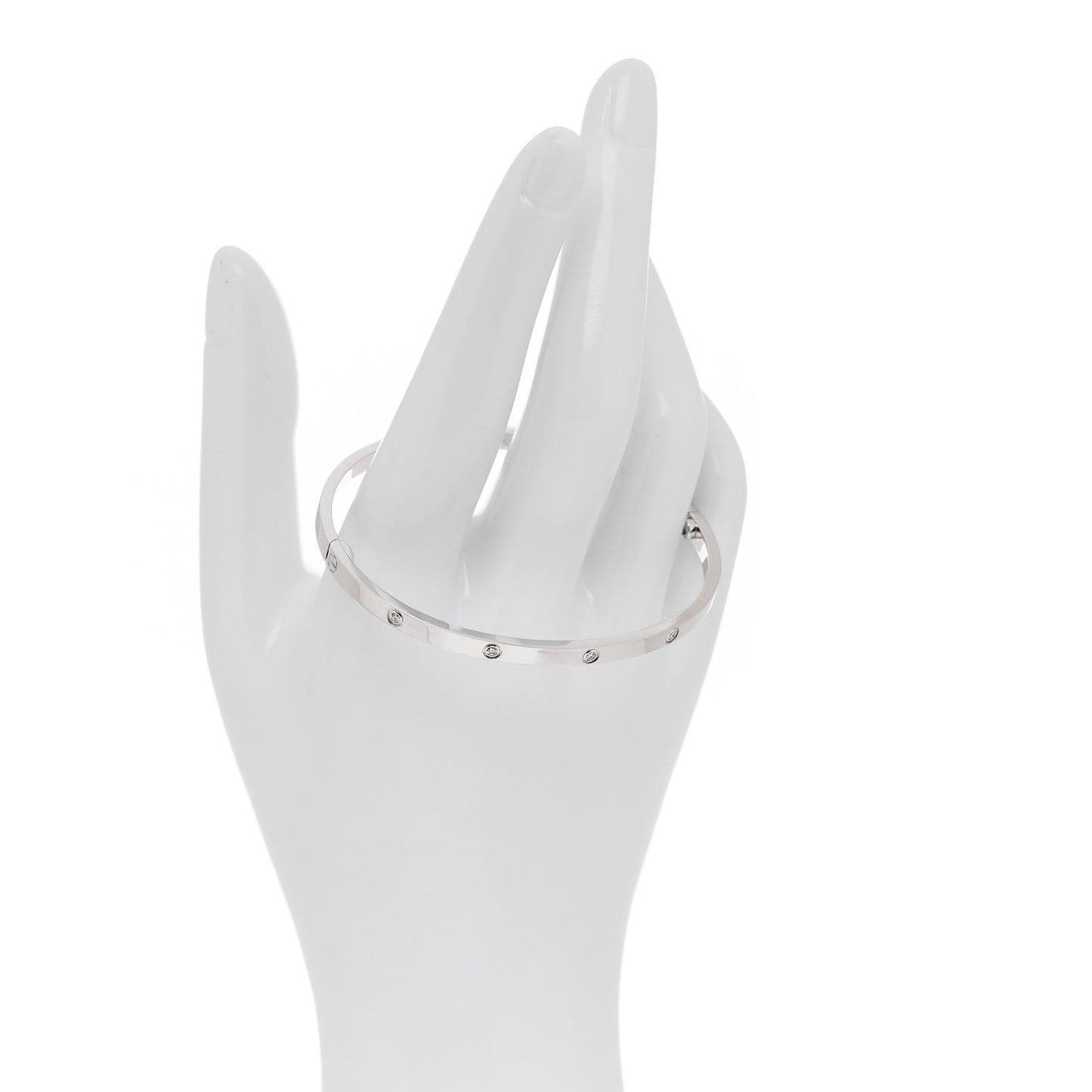 18K White Gold 10 Diamond Small LOVE Bracelet 18