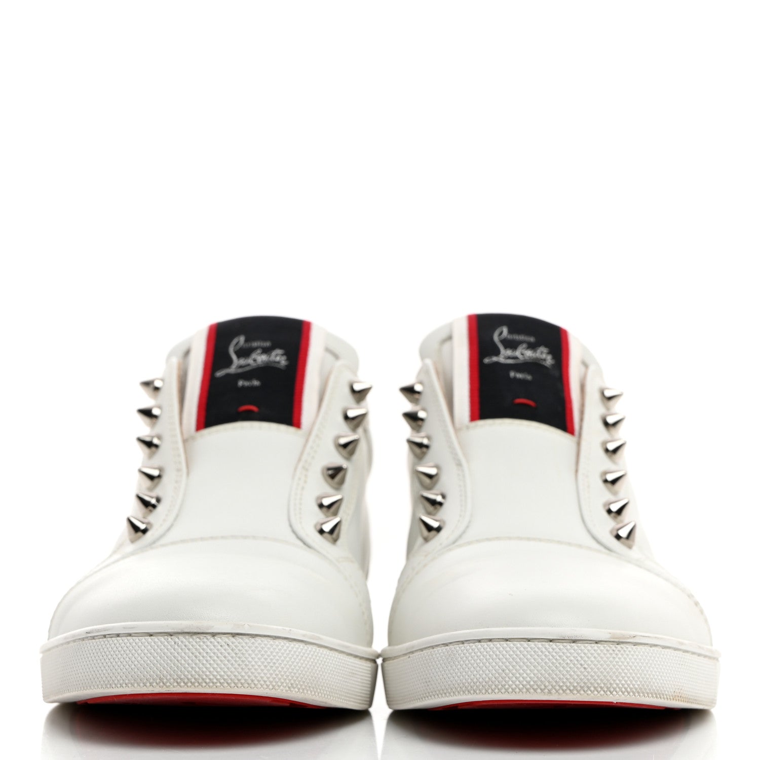 Christian Louboutin Calfskin Womens F.A.V Fique A Vontade Flat Sneakers 41 White 2 of 10