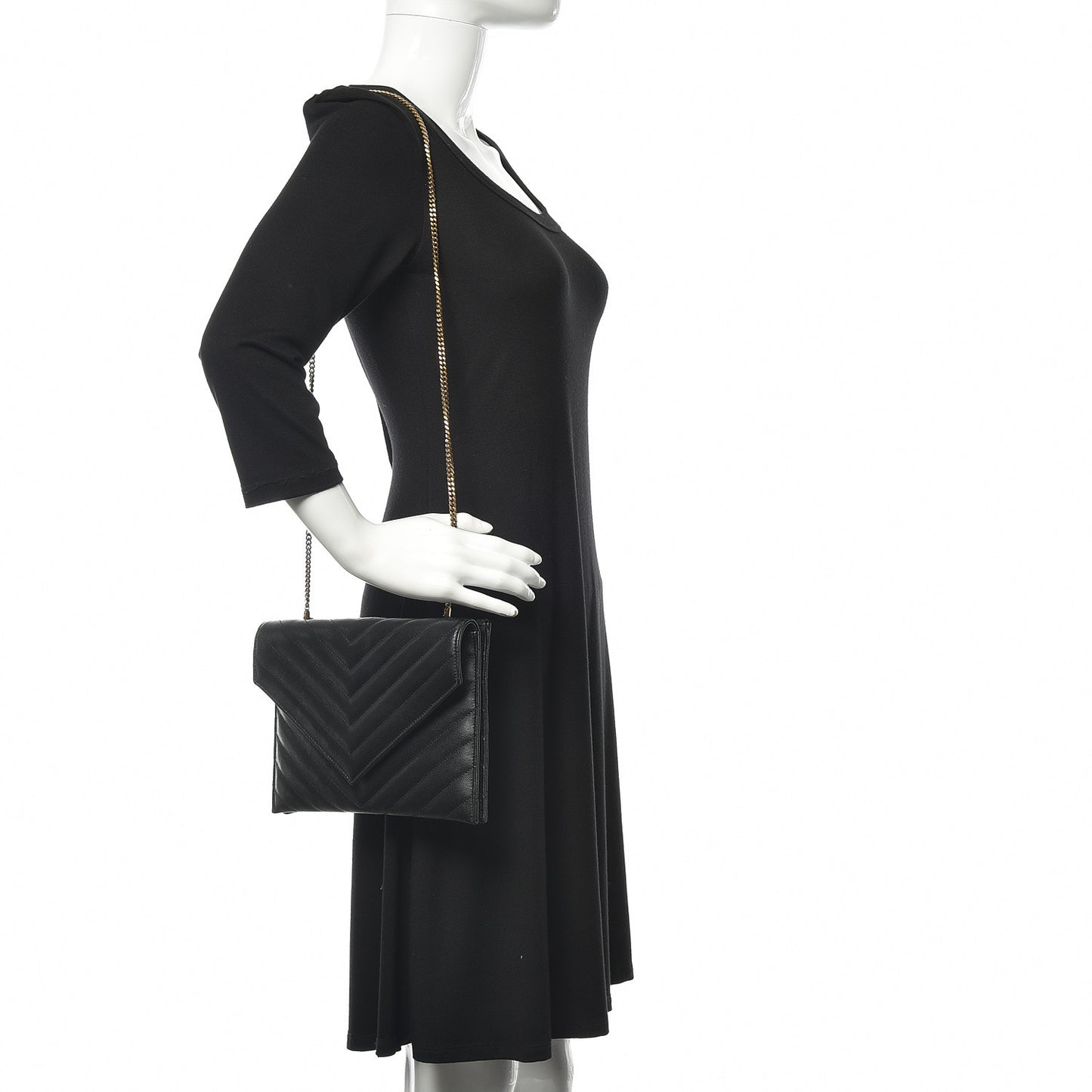 Grain De Poudre Matelasse Tribeca Chain Wallet Black