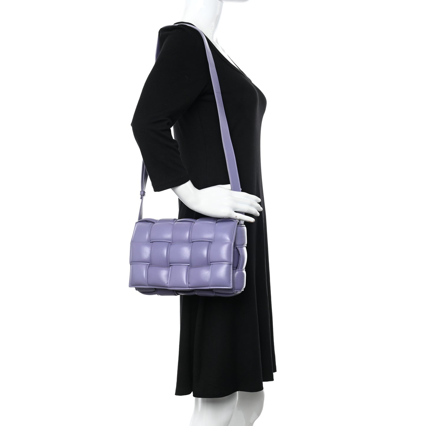 Nappa Maxi Intreccio Padded Cassette Crossbody Bag Lavender