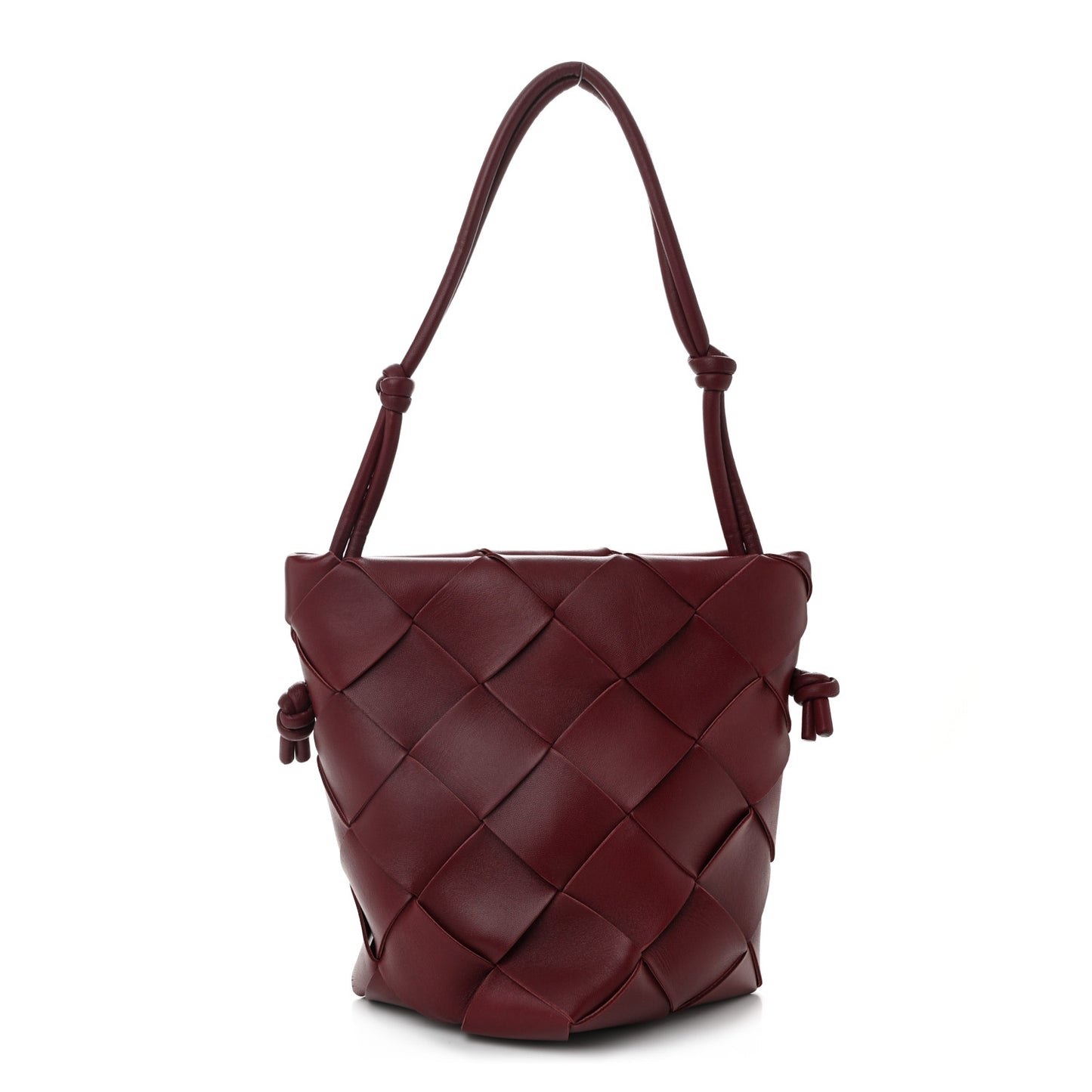 Nappa Maxi Intrecciato Clasp Bucket Bag Bordeaux