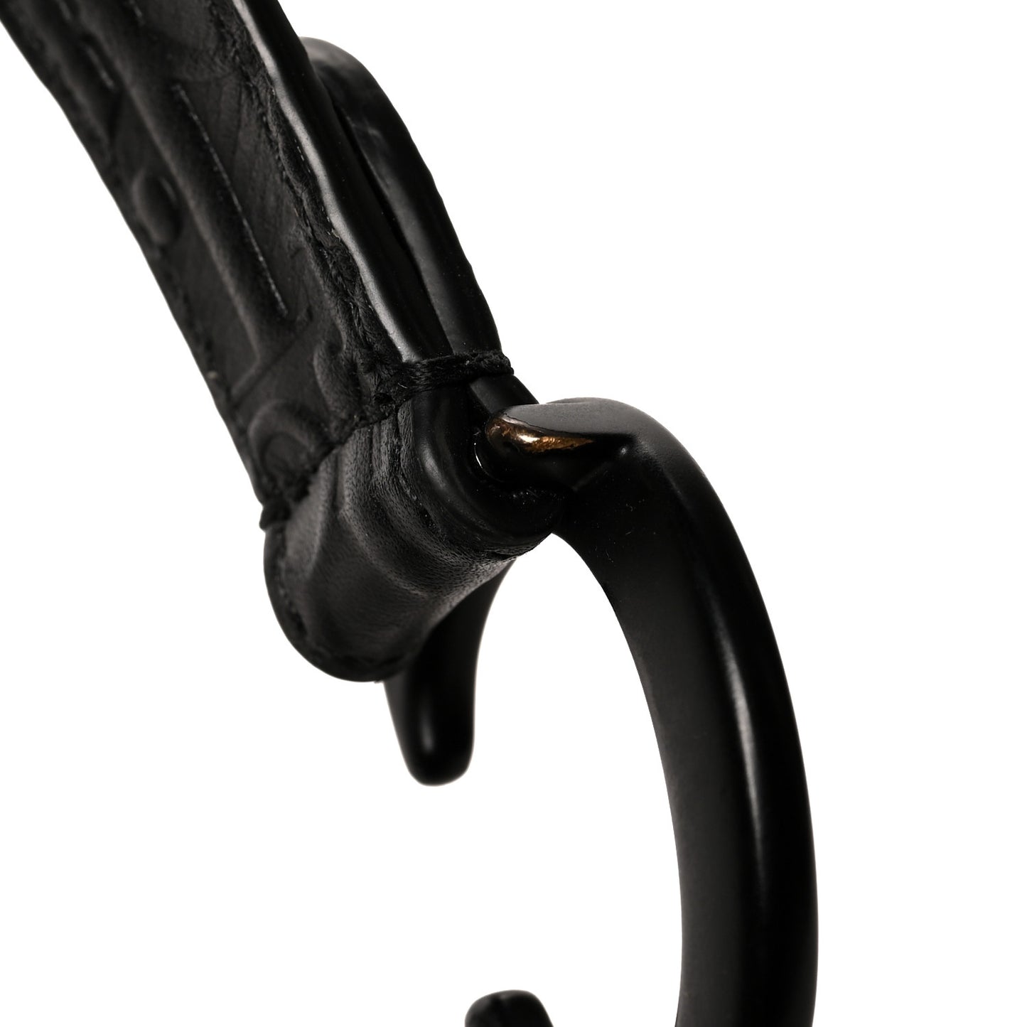 Calfskin Embossed Oblique Saddle Bag Black