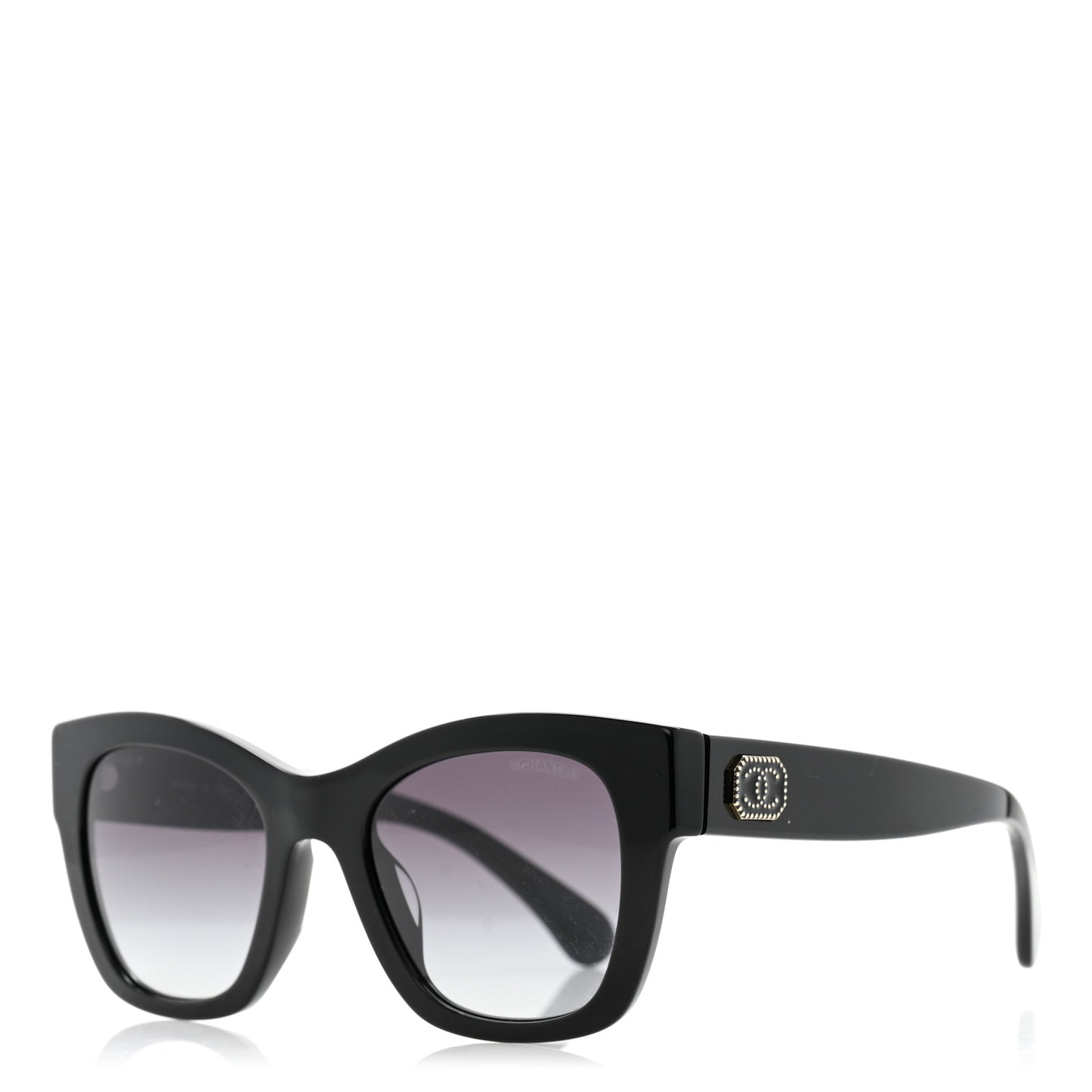 Acetate Square CC Heart Sunglasses 5478-A Black