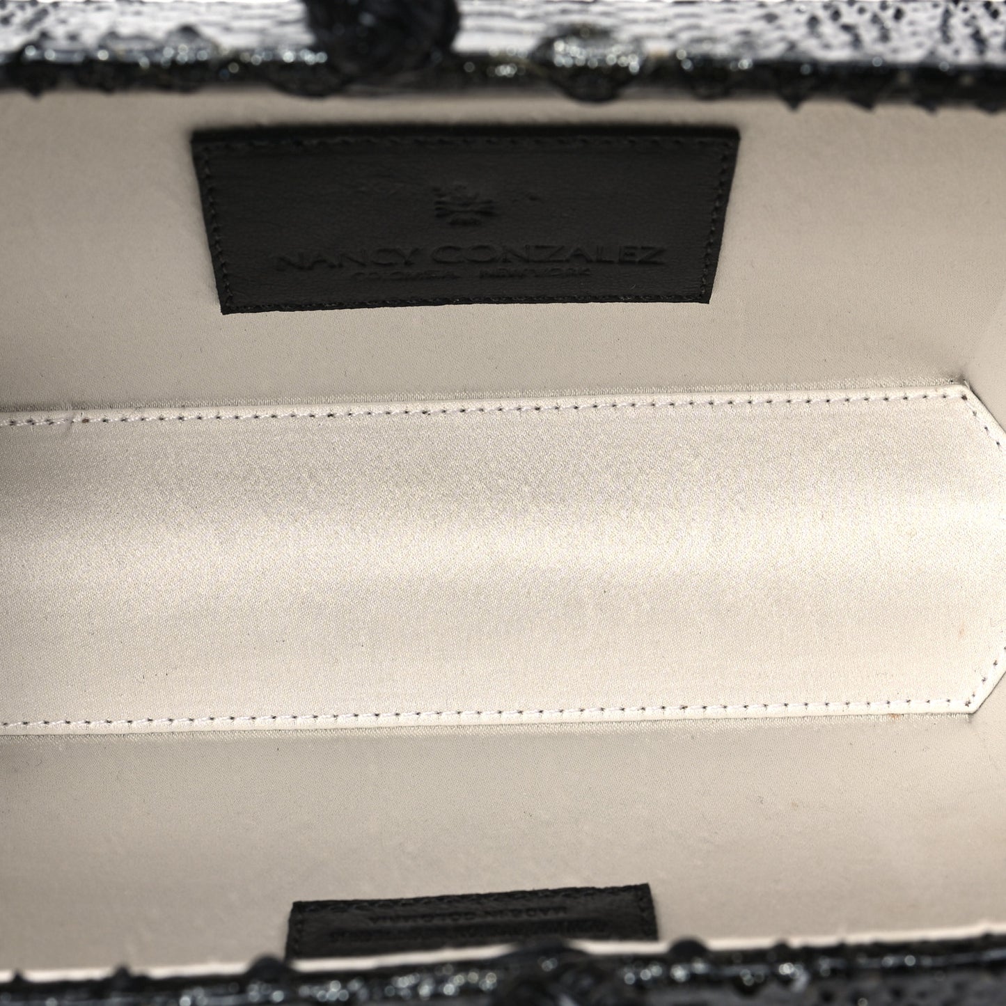 Snakeskin Box Clutch Black