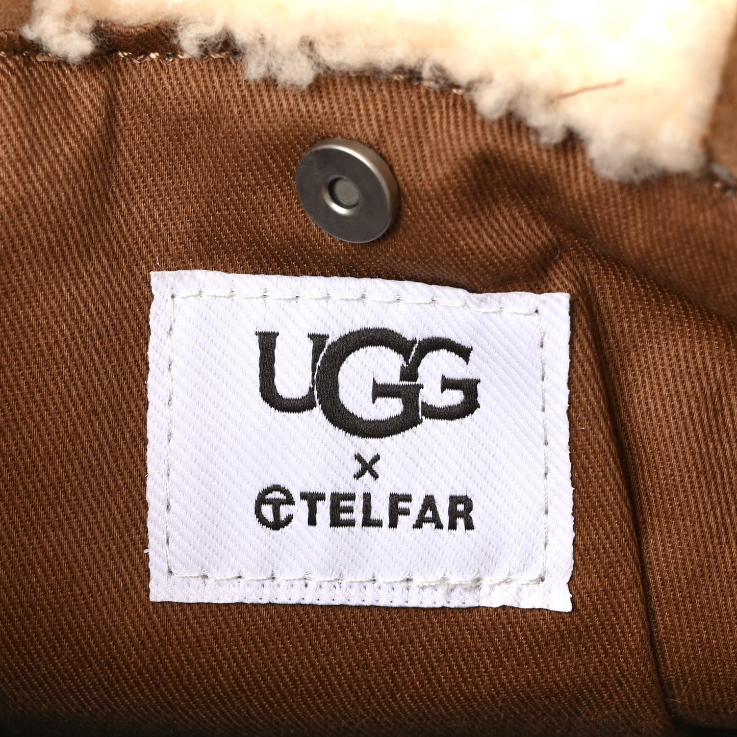 X UGG Suede shearling Small Shopping Bag Chestnut