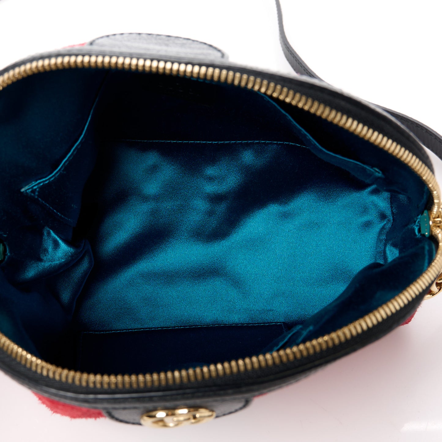 Suede Patent Web GG Small Ophidia Dome Shoulder Bag Hibiscus Red
