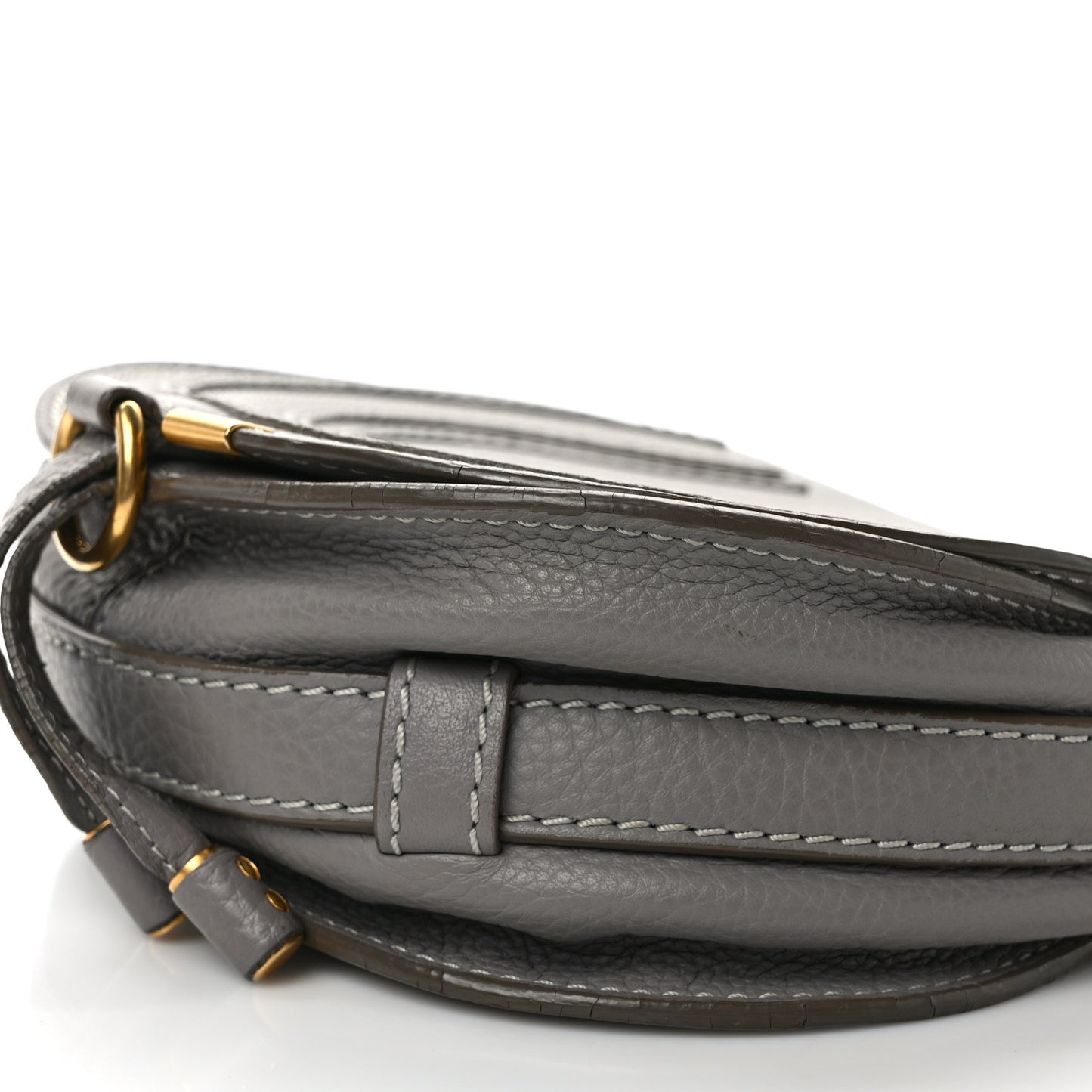 Calfskin Mini Marcie Round Crossbody Bag Cashmere Grey