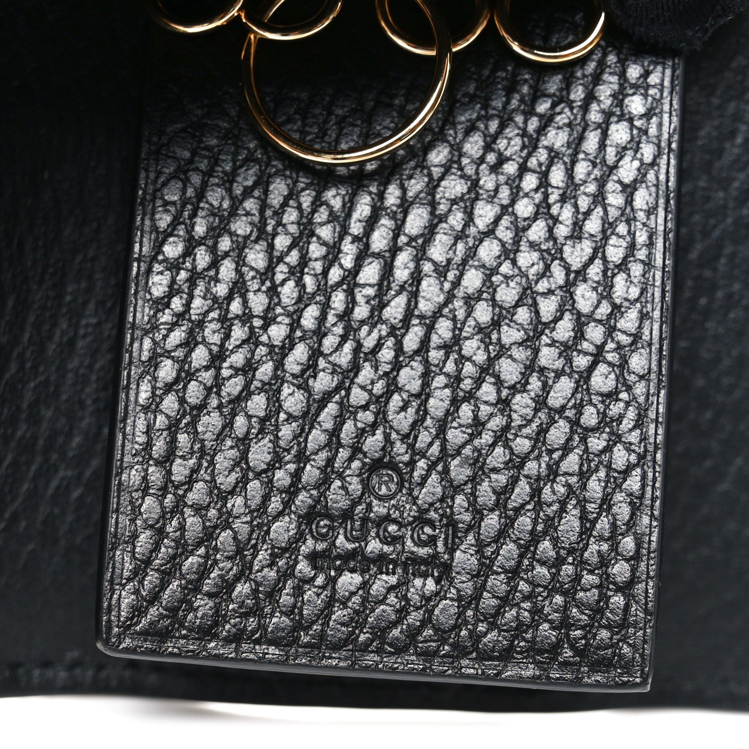 Gucci Dollar Calfskin GG Supreme Monogram GG Marmont 6 Key Holder Case Black Beige Ebony 6 of 7