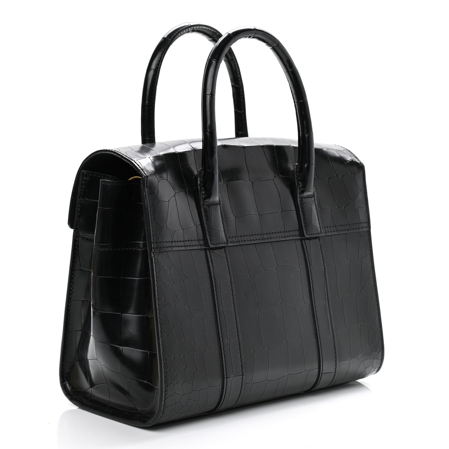 Crocodile Embossed Calfskin Bayswater Black