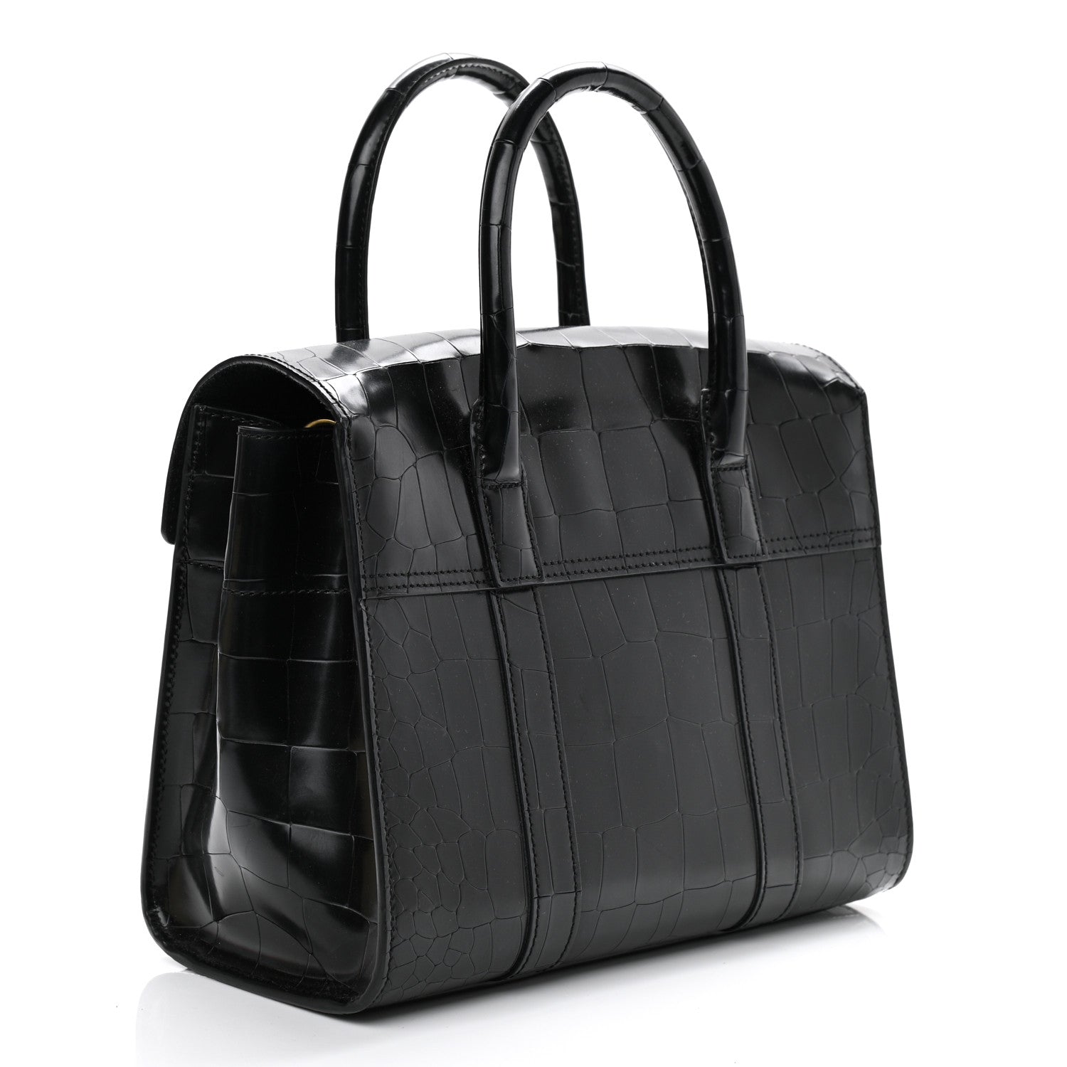 Mulberry Crocodile Embossed Calfskin Bayswater Black 3 of 11