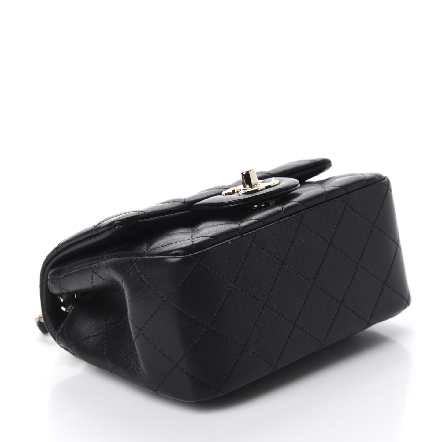 Lambskin Quilted Mini Square Flap Black