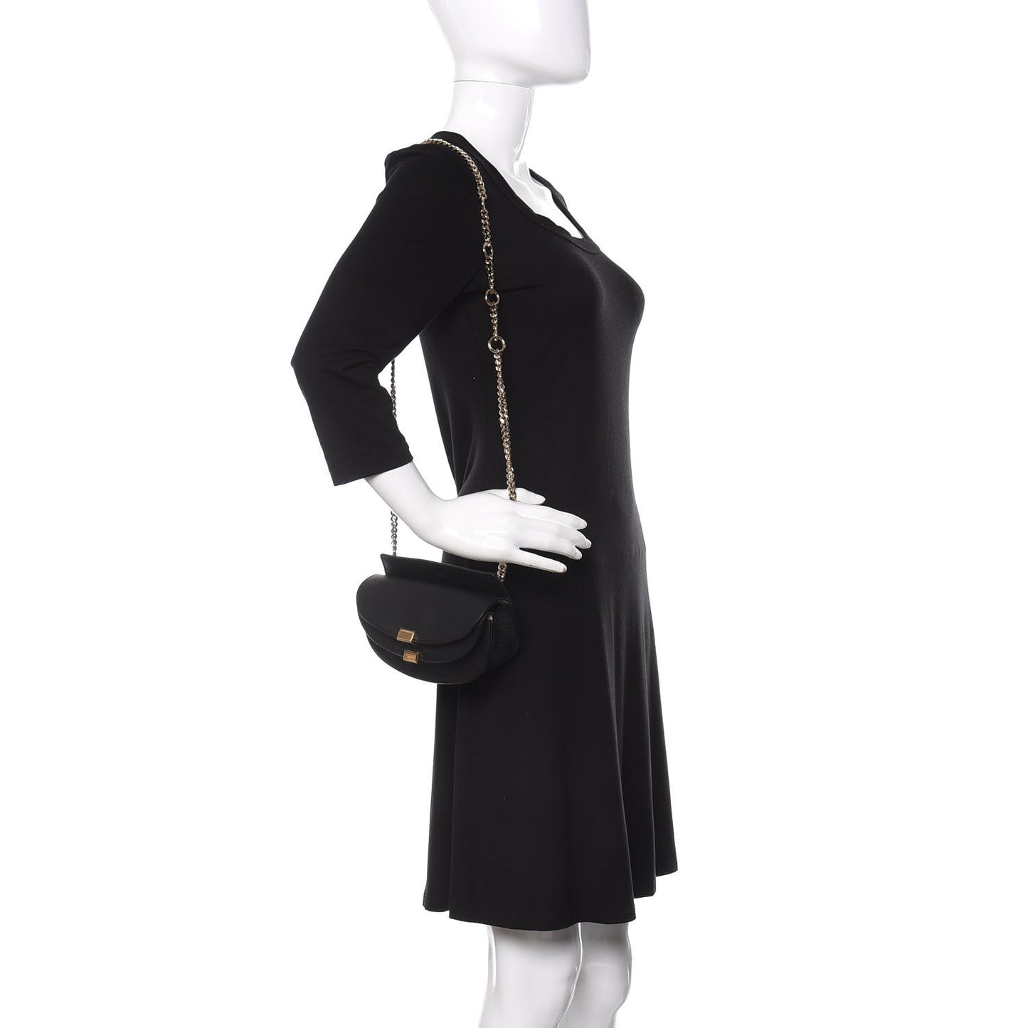 Calfskin Nano Georgia Crossbody Bag Black