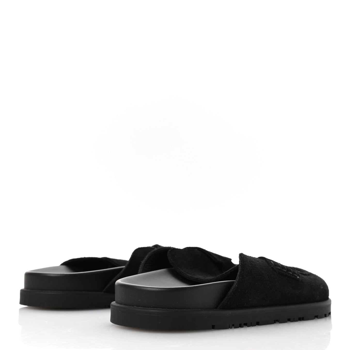 Suede Calfskin Go Mules 38 Black