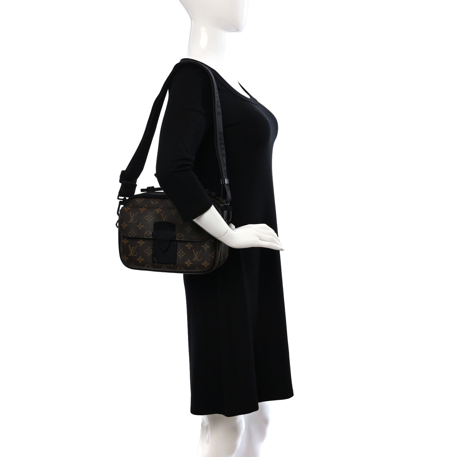 Louis Vuitton Monogram Macassar S Lock Messenger 2 of 8