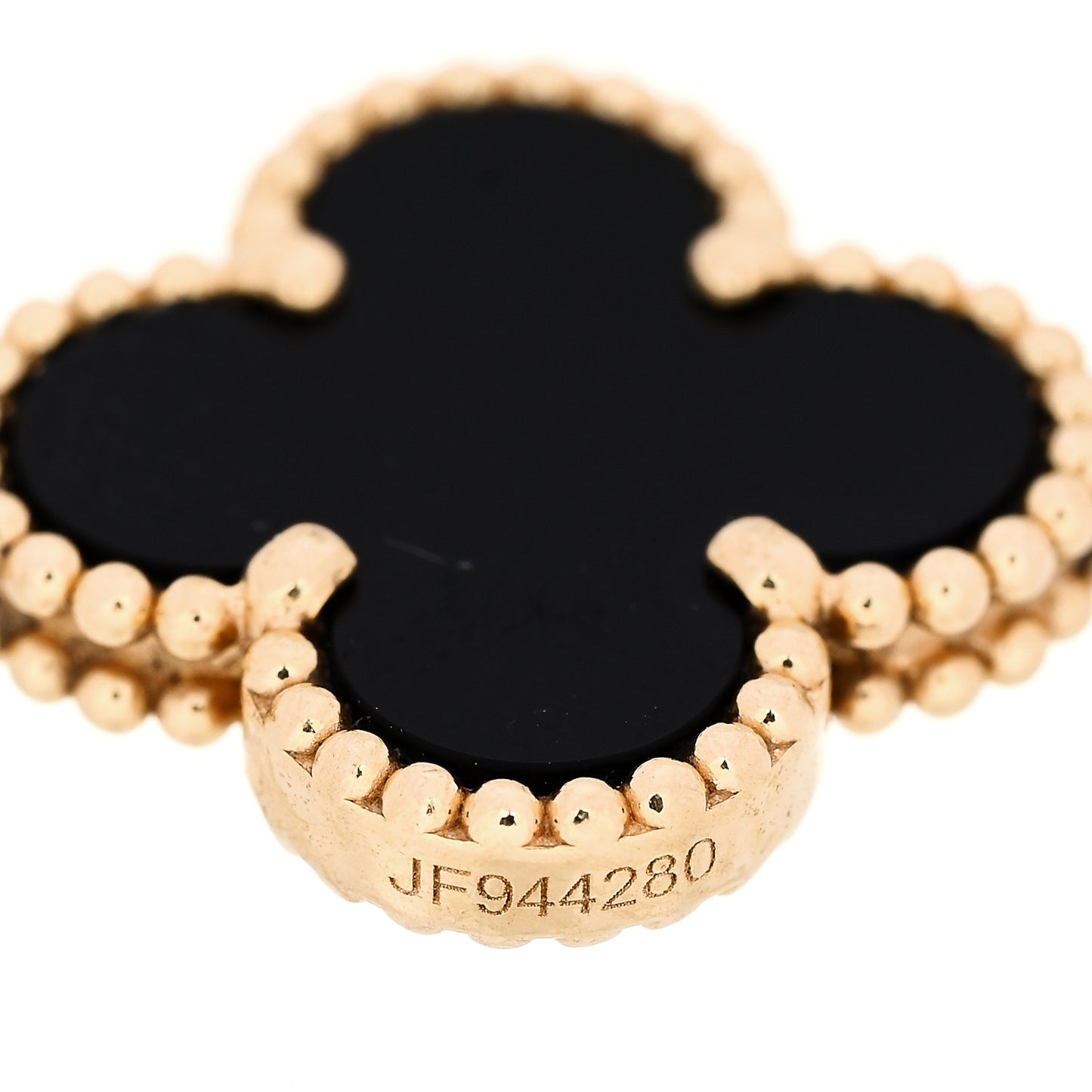 18K Yellow Gold Black Onyx 5 Motifs Vintage Alhambra Bracelet