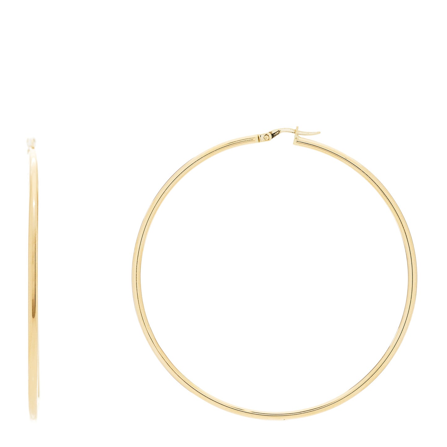 18K Yellow Gold 63mm Large Hoop Earrings