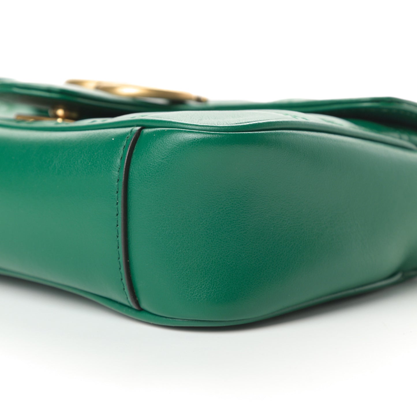 Calfskin Matelasse Mini GG Marmont Shoulder Bag Emerald Green