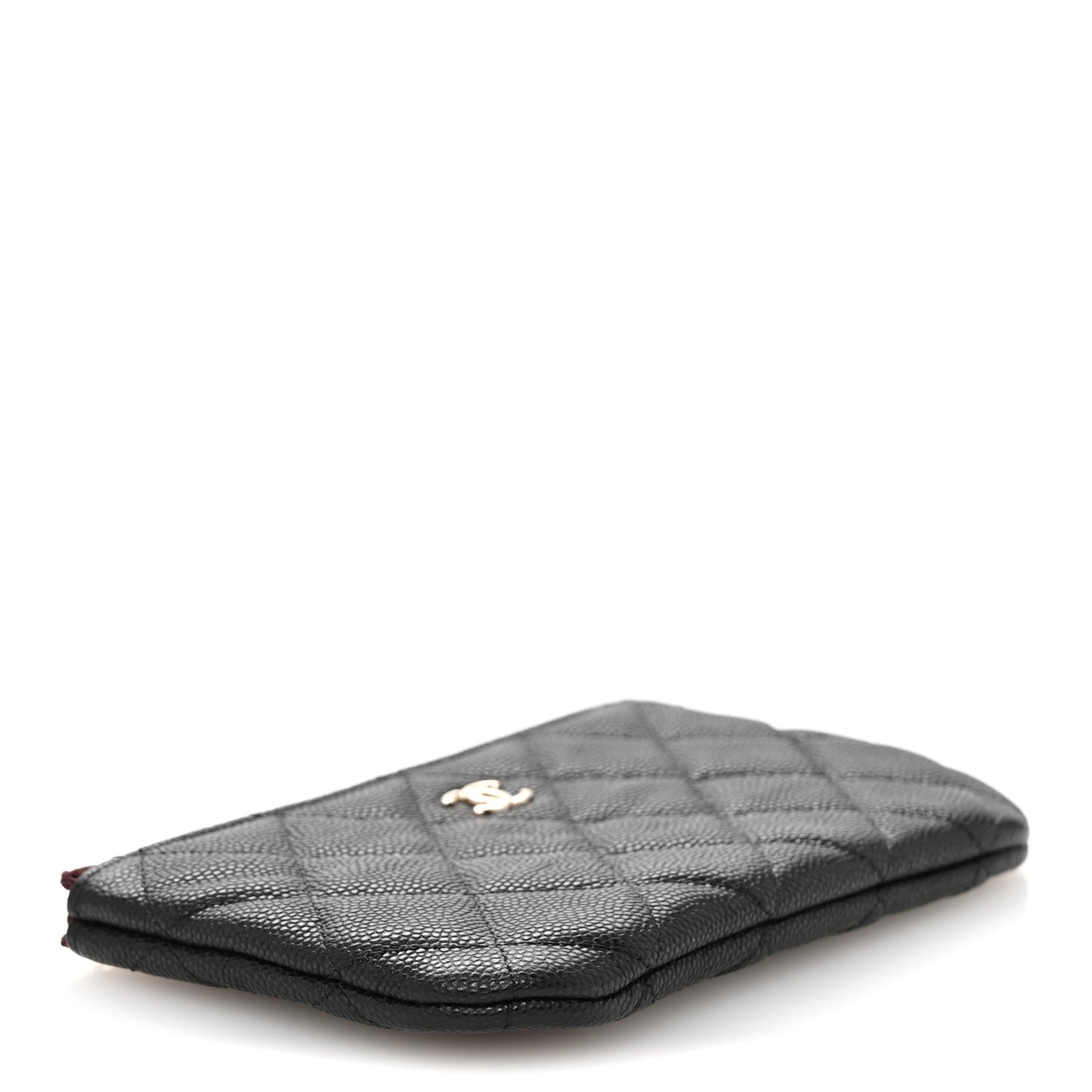 Caviar Quilted Small Cosmetic Case Black