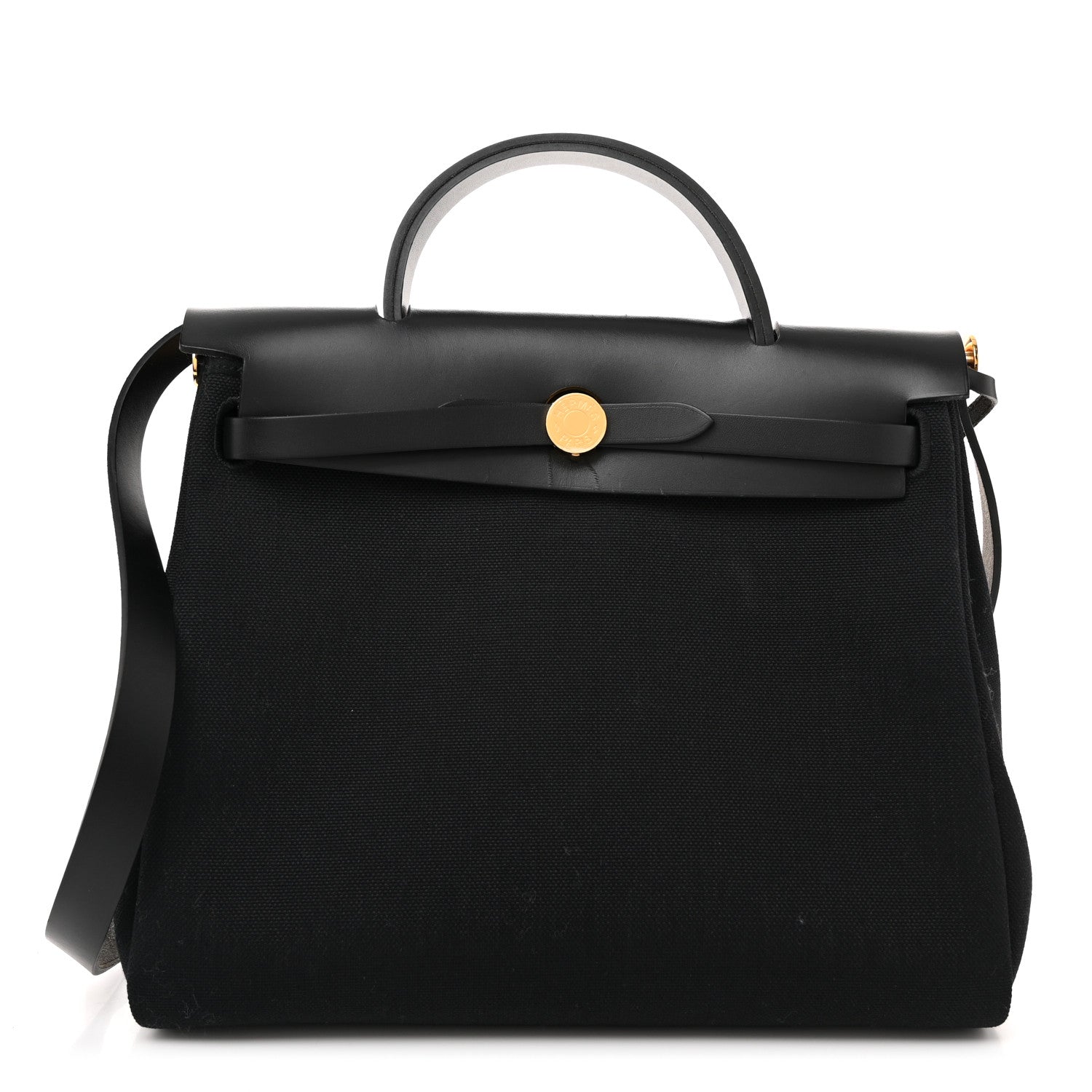 Hermes Military Toile Vache Hunter Herbag Zip PM 31 Black 1 of 13