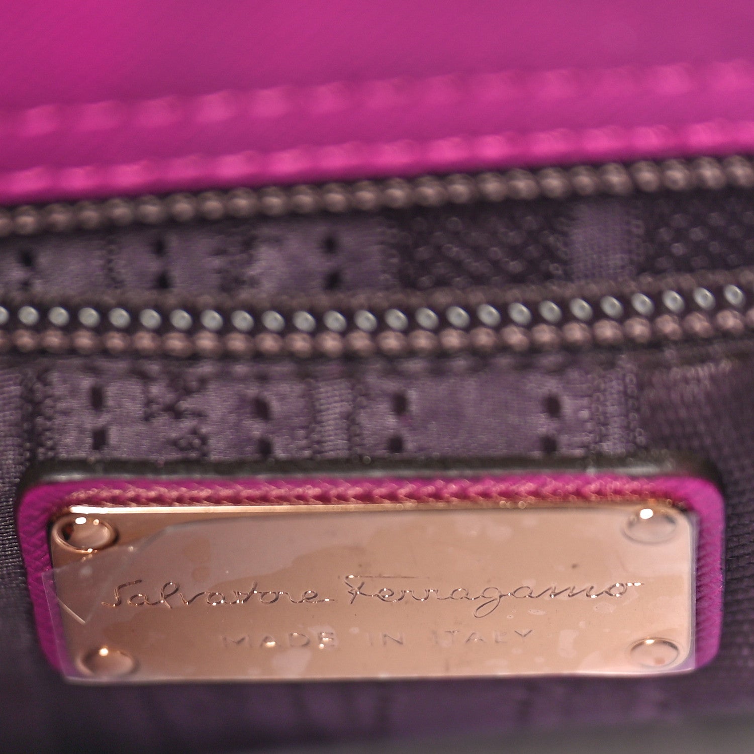 Salvatore Ferragamo Printed Calfskin Briana Tote Purple 6 of 8