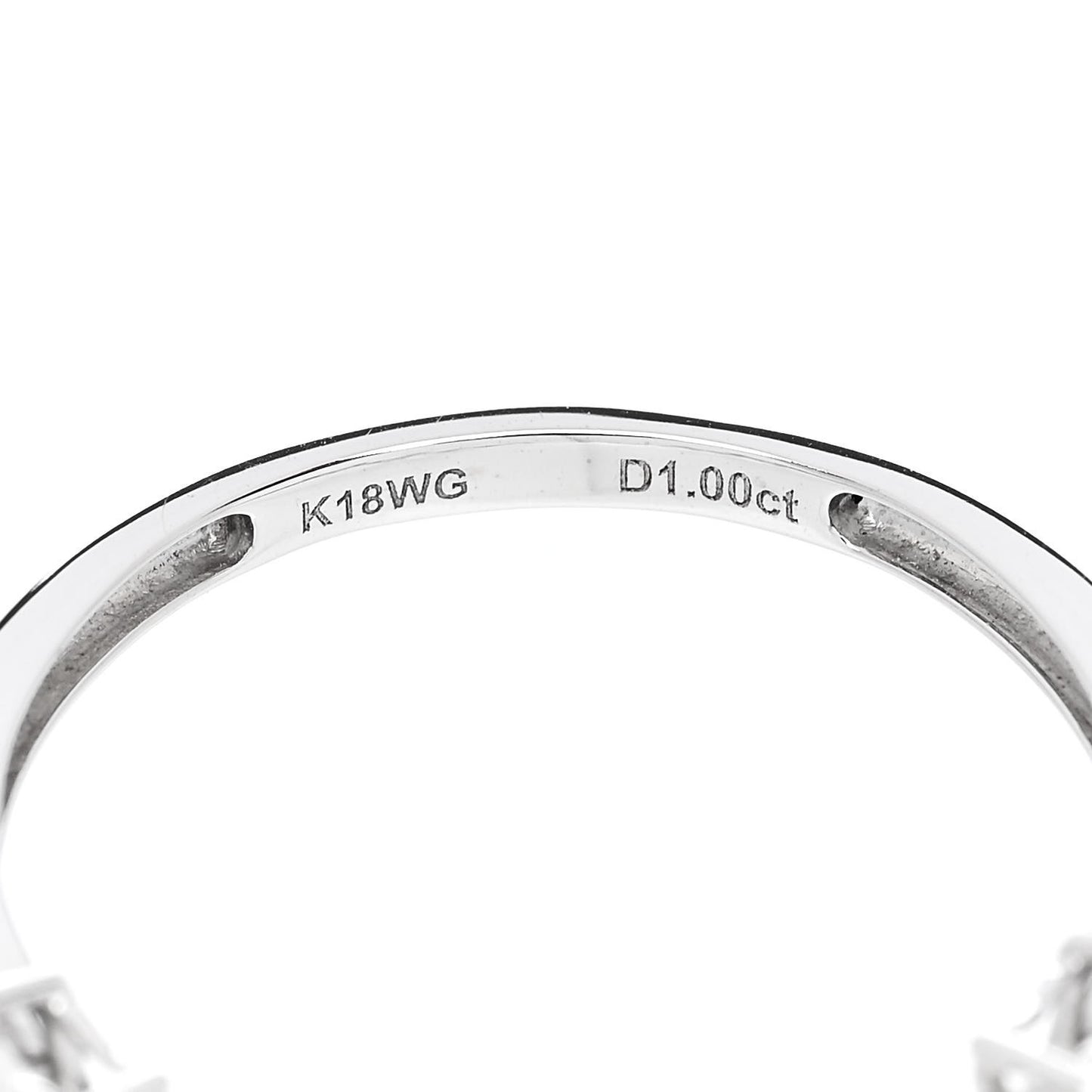 18K White Gold Diamond 1.00ctw Heart Cut Curved Ring 54 7