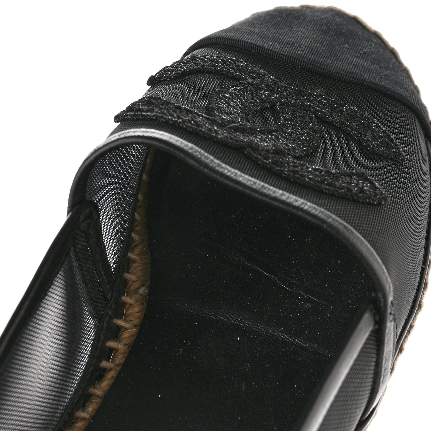 Mesh Grosgrain CC Espadrilles 37 Black