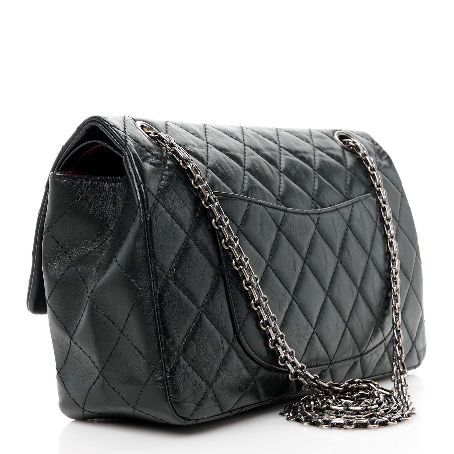 Aged Calfskin Quilted 2.55 Reissue 226 Flap Black