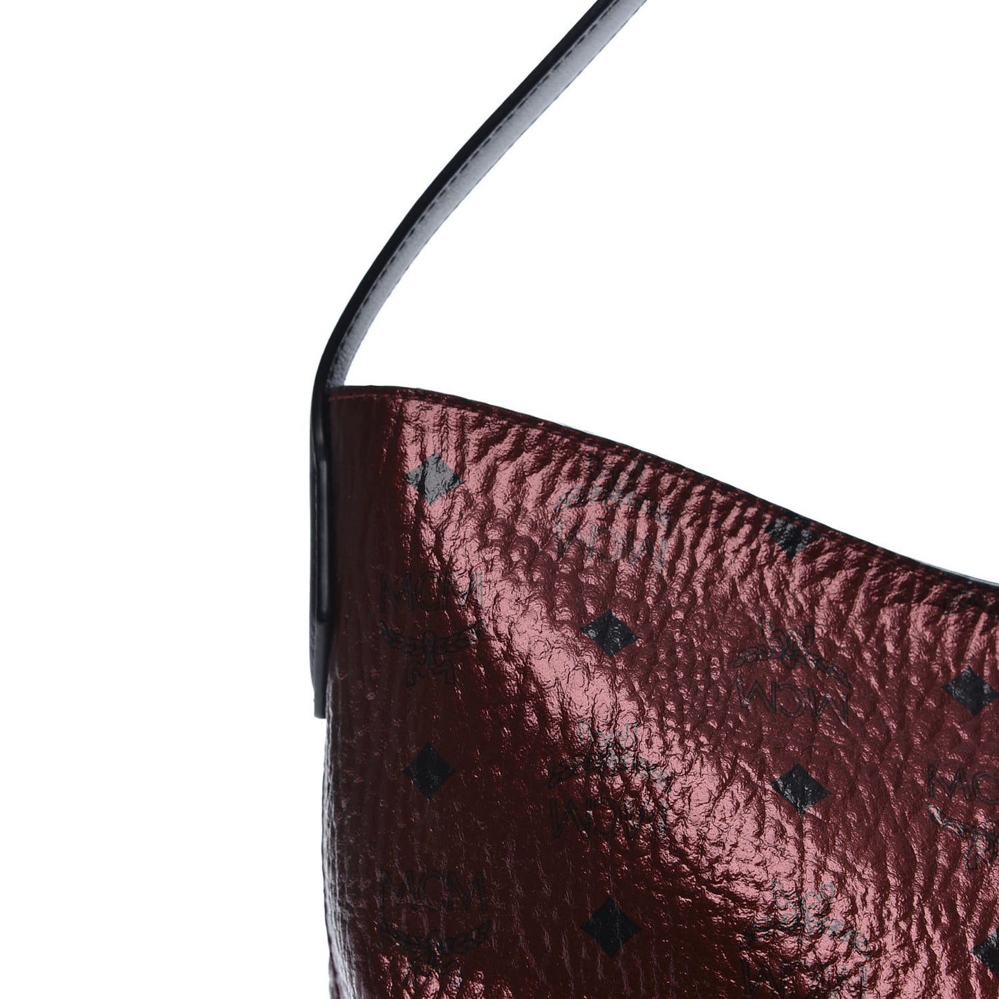 Metallic Visetos Medium Hobo Bag Scooter Red