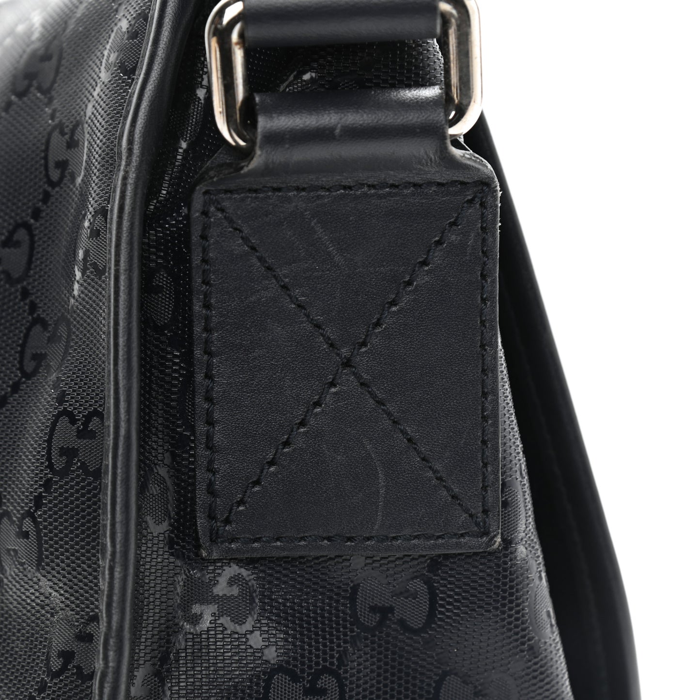 Imprime Monogram Medium Double Buckle Flap Messenger Bag Navy