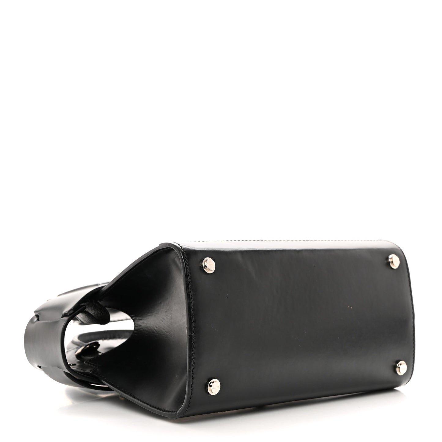 Smooth Calfskin Mini Horizon Satchel Black