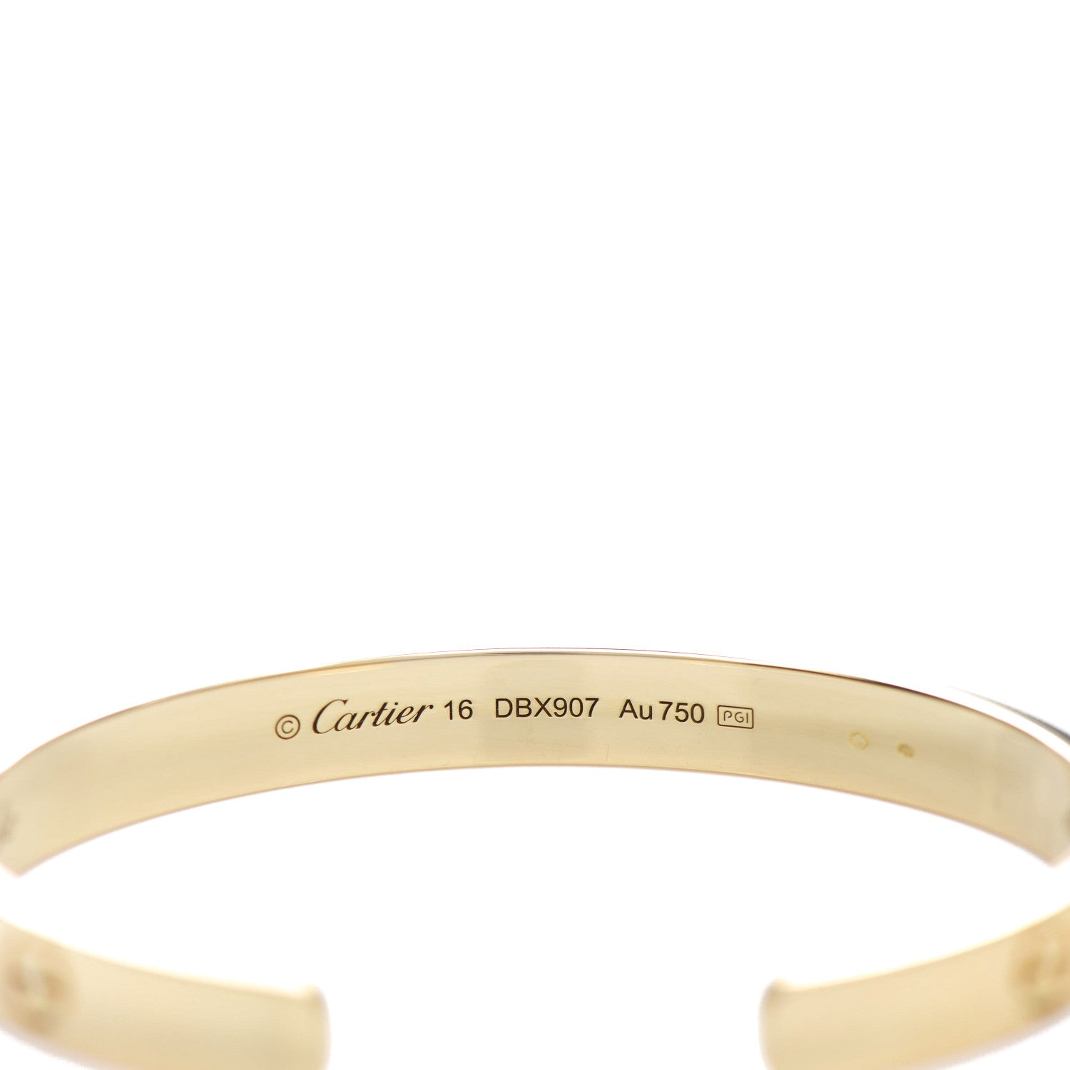 Cartier 18K Yellow Gold LOVE Cuff Bracelet 16 3 of 5