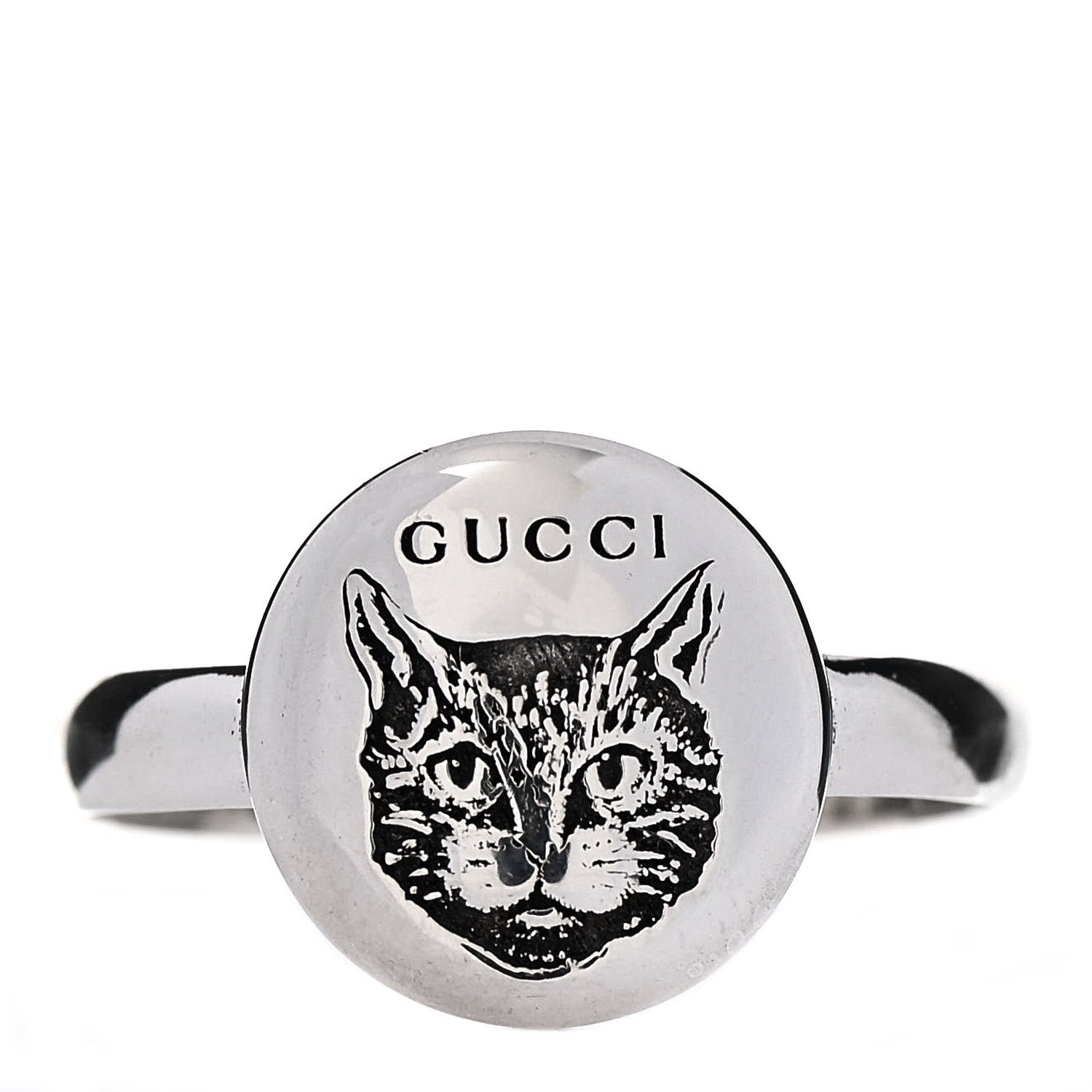 Gucci Sterling Silver Blind for Love Mystic Cat Ring 62 10