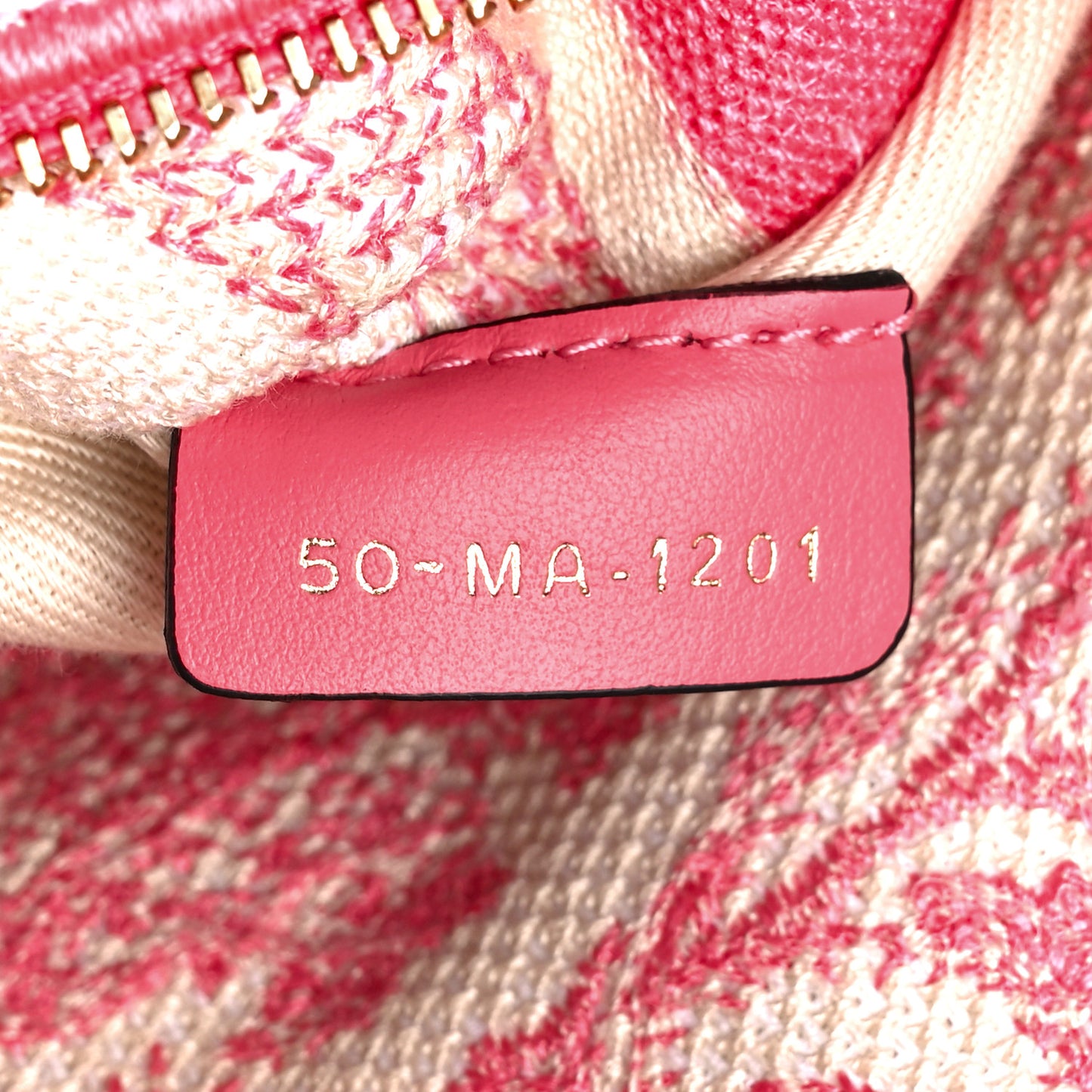 Canvas Toile De Jouy Embroidered Medium Lady D-Lite Peony Pink