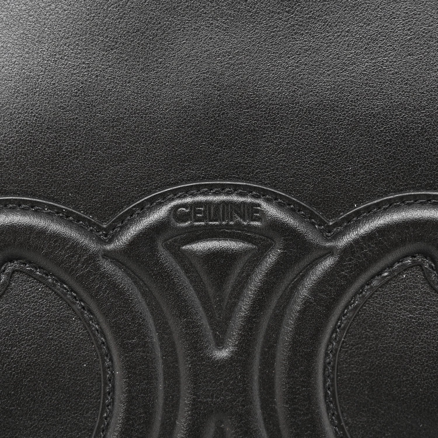 Celine Smooth Calfskin Small Cuir Triomphe Bucket Bag Black 6 of 10