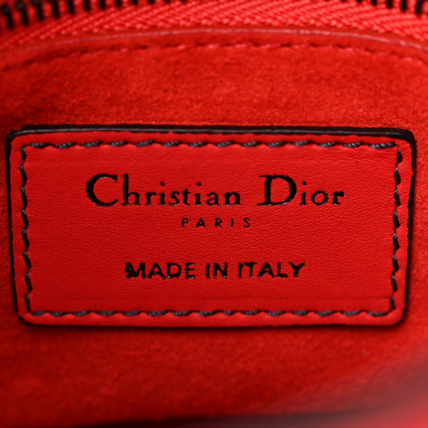 Ultra Matte Calfskin Studded Mini Supple Lady Dior Red Black