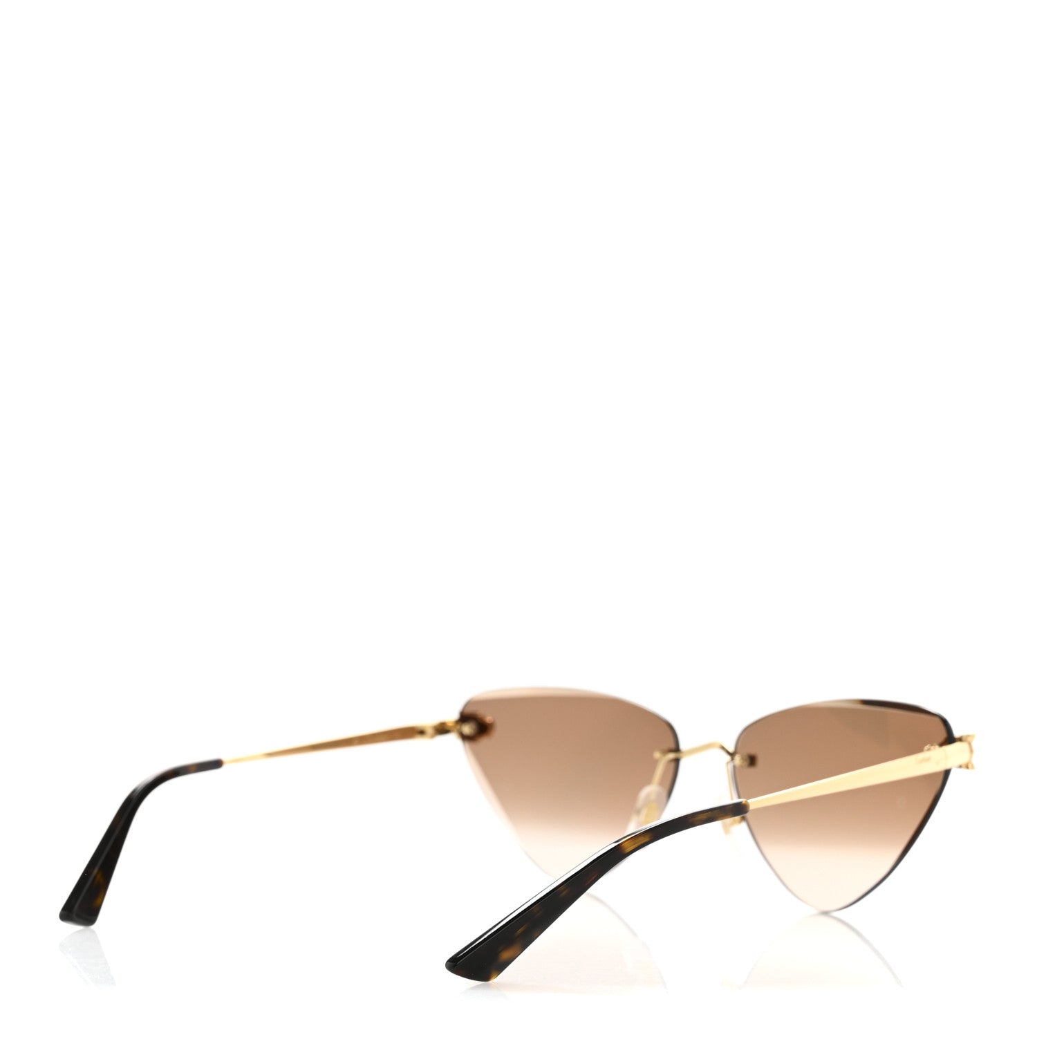 Cartier Panthere De Cartier Cat Eye Sunglasses Gold 4 of 6