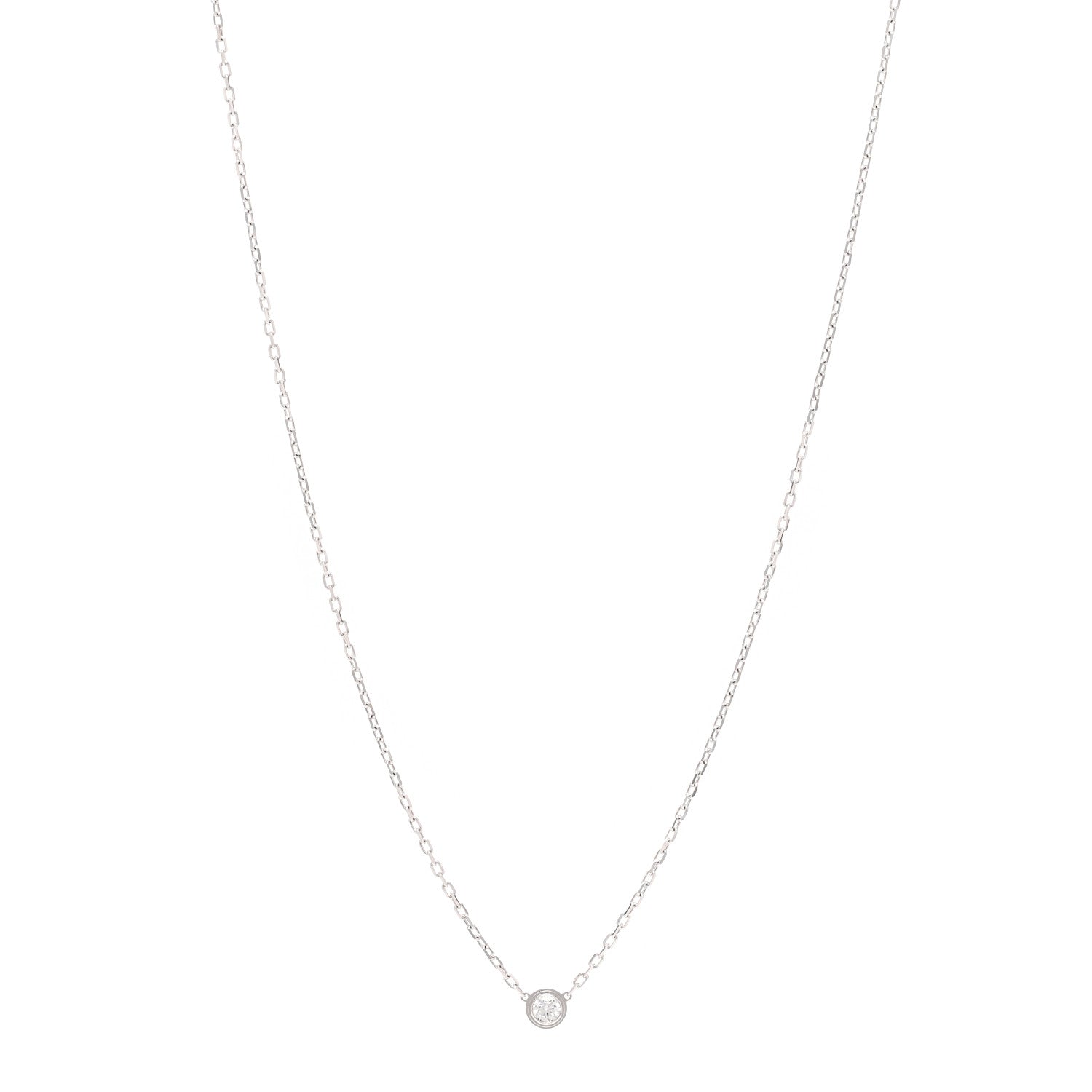 Cartier 18K White Gold Diamond SM D'Amour Pendant Necklace 1 of 6