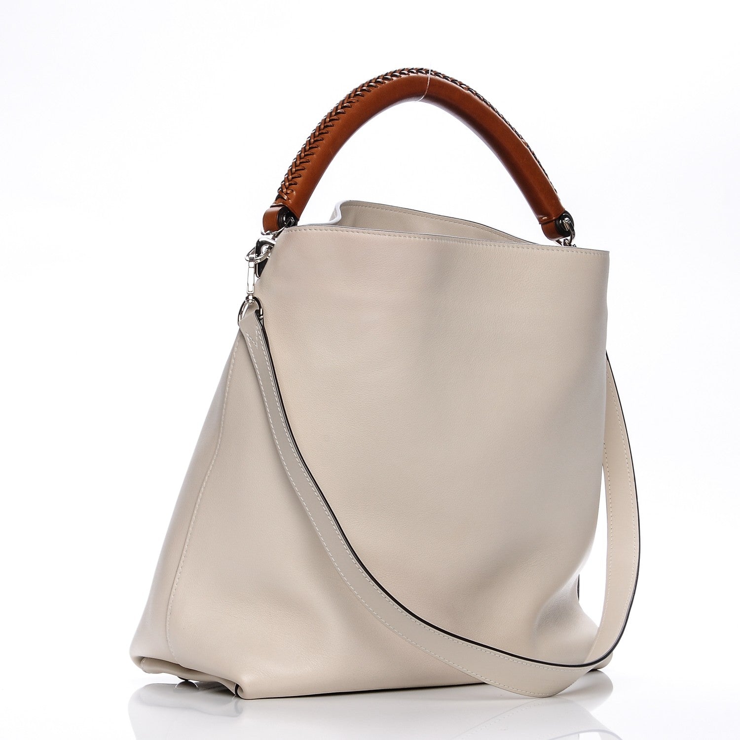 Louis Vuitton Veau Soie Calfskin Parnassea Bagatelle Hobo Blanc Casse 3 of 8