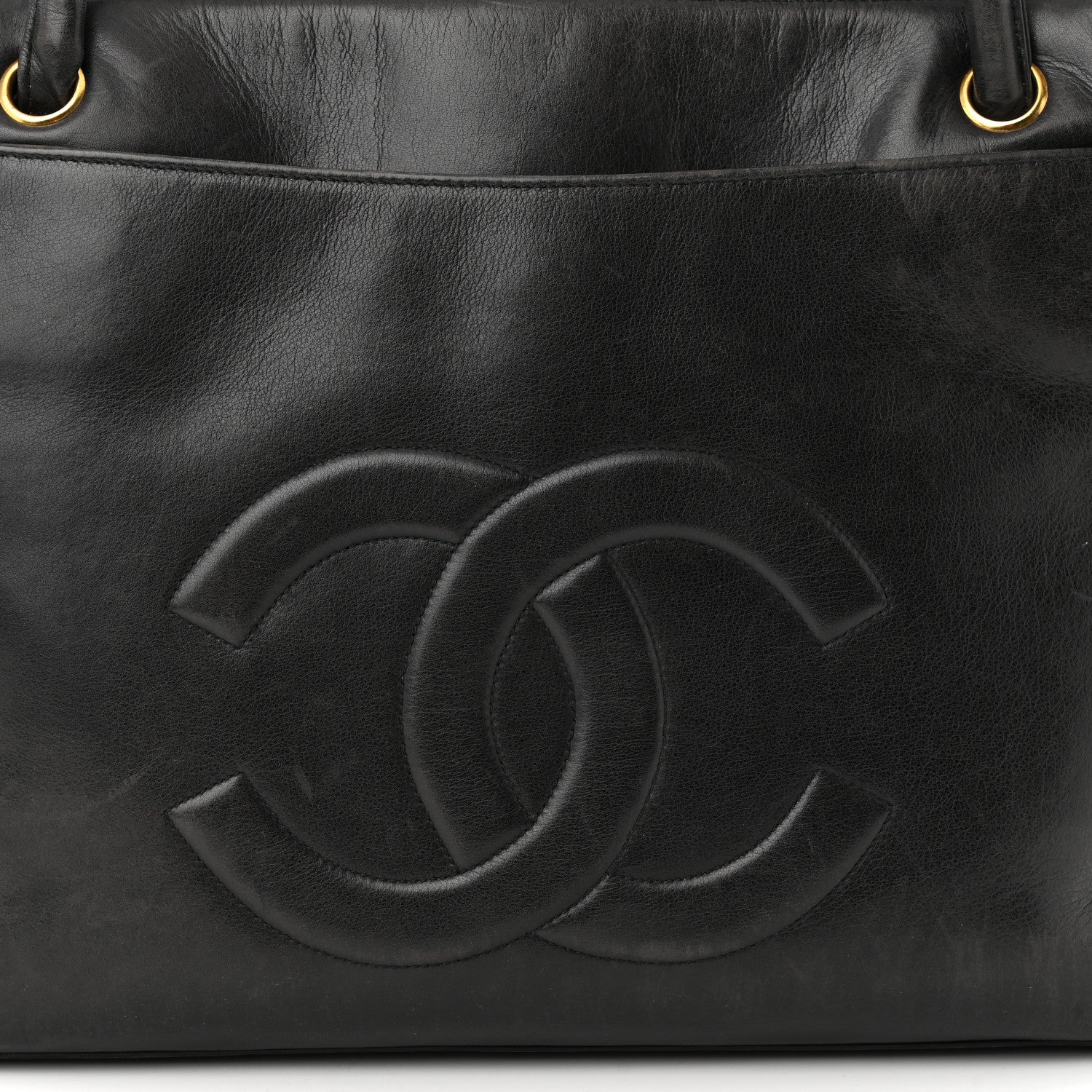 Chanel Lambskin CC Tote Black 9 of 15