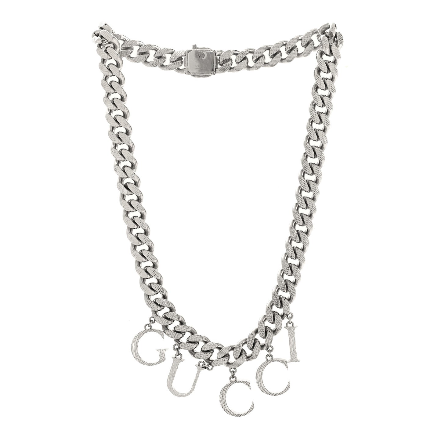 Palladium Script Logo Interlocking Chain Necklace