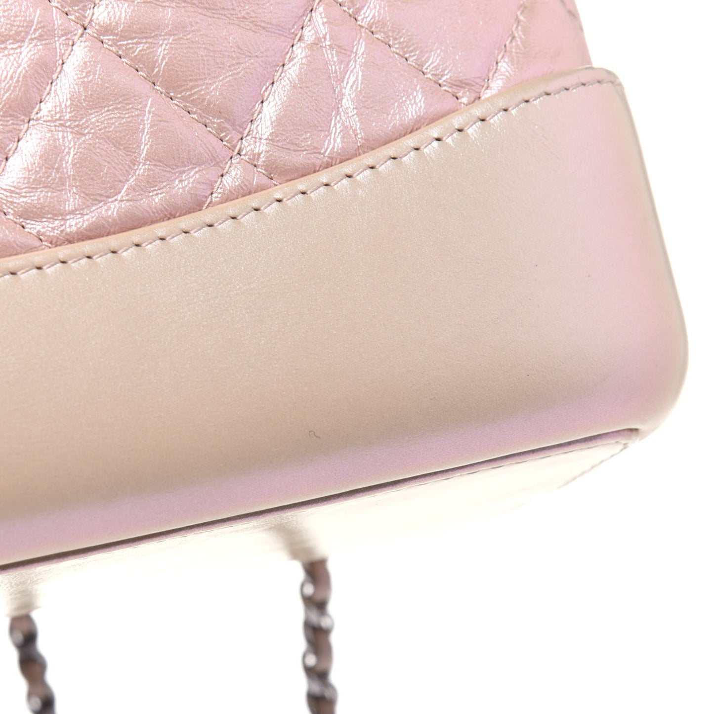 Iridescent Lambskin Calfskin Small Quilted Gabrielle Backpack Light Pink