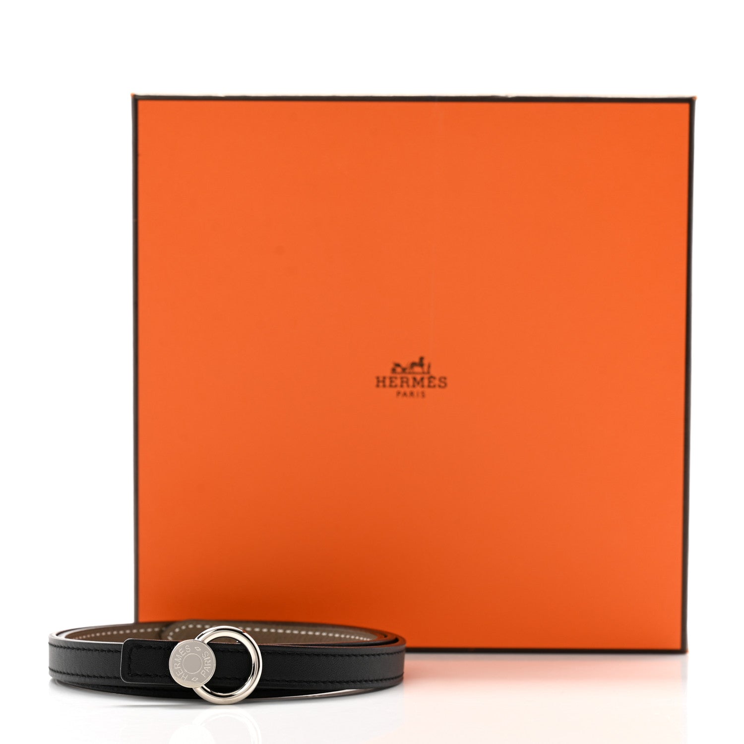 Hermes Swift Epsom 13mm Mini Laquee Reversible Belt 80 32 Etoupe Black 7 of 7