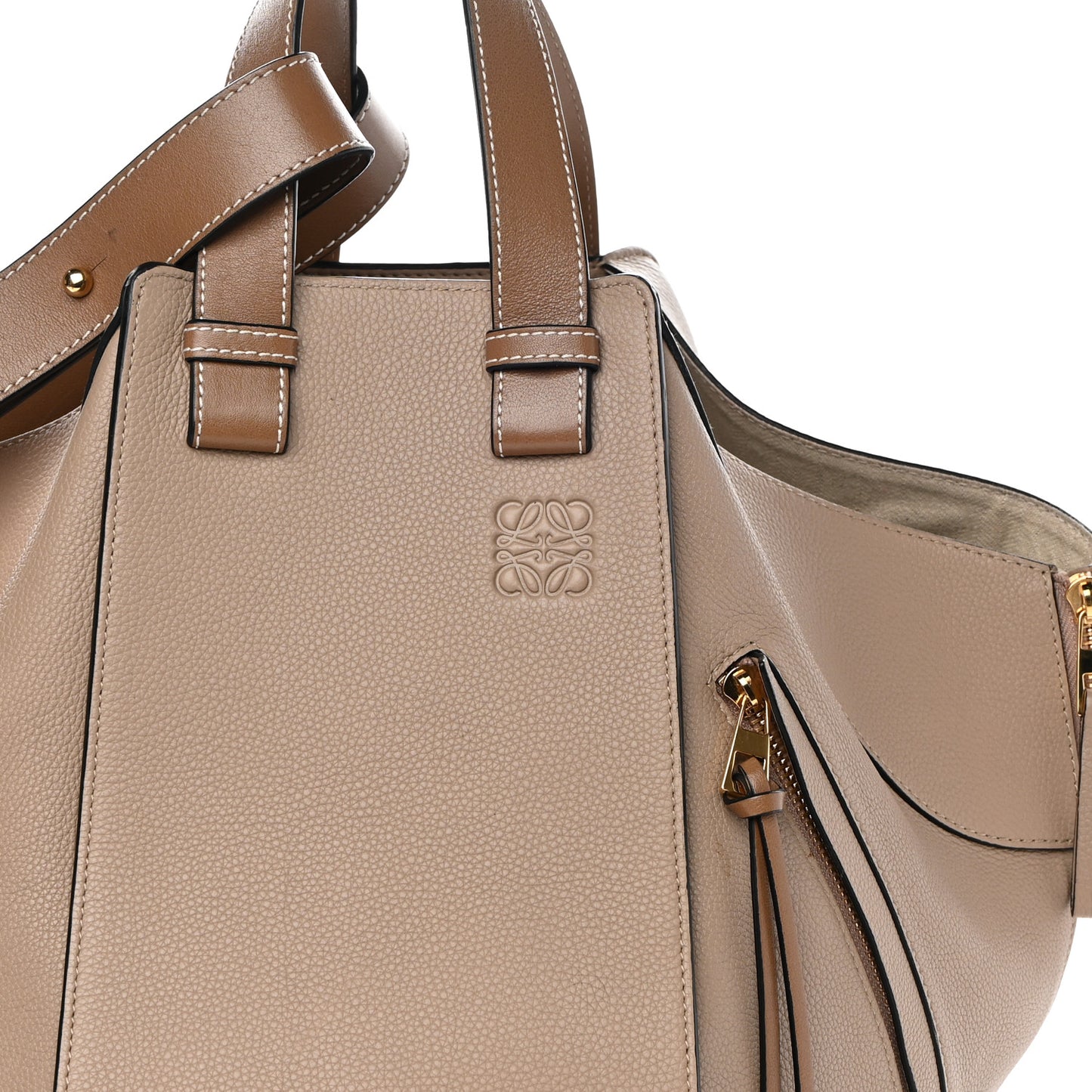 Calfskin Medium Hammock Shoulder Bag Sand Mink
