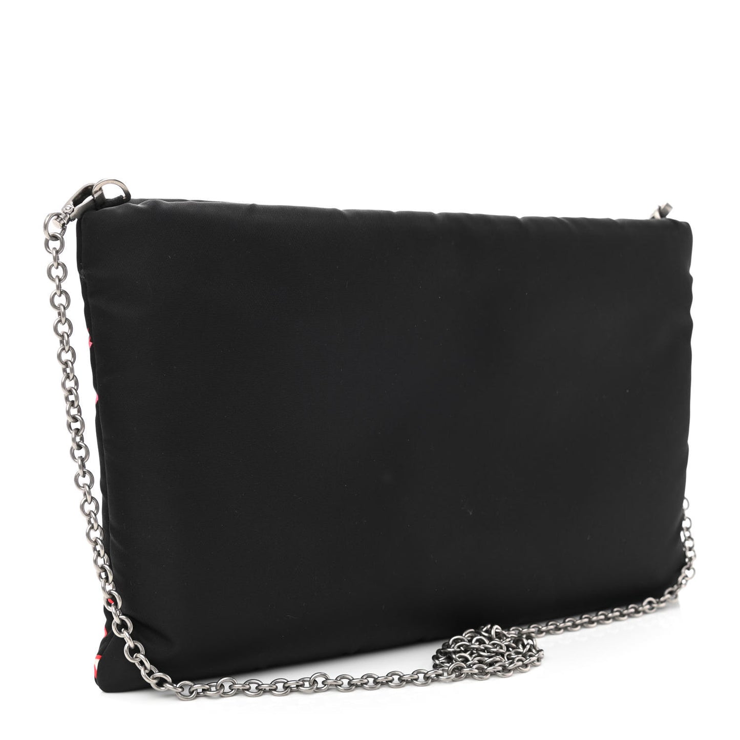 X UNIVERSAL STUDIOS Tessuto Nylon Soft Padded Frankenstein Rose Medium Chain Clutch Bag Lacca