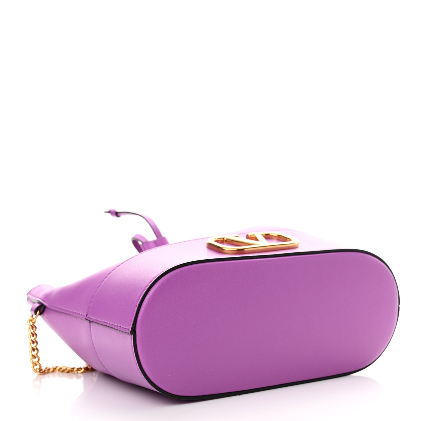 Nappa Mini VLogo Signature Chain Bucket Bag Vivid Violet