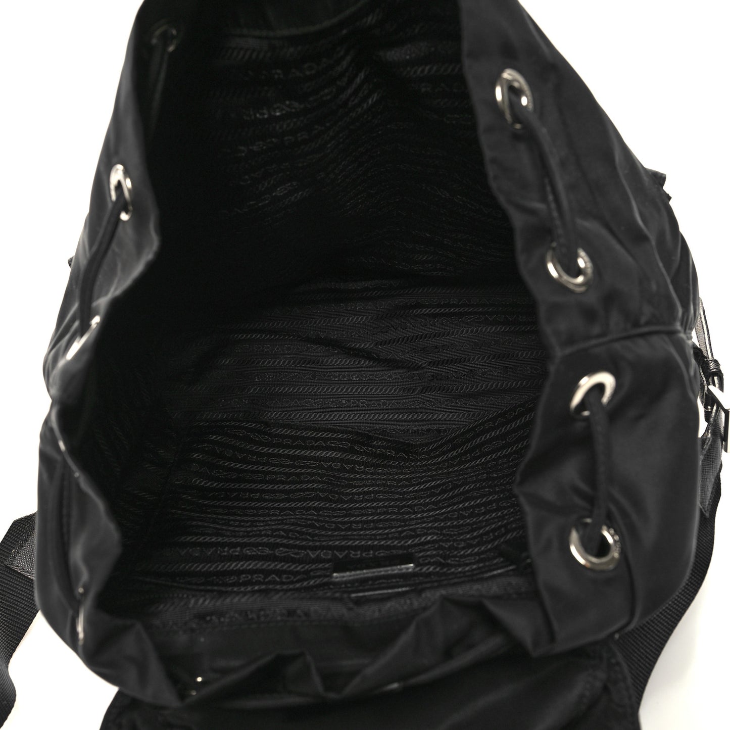 Tessuto Nylon Saffiano Medium Backpack Black